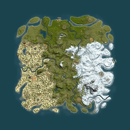 Rust map seed 207464230, 6000x6000m top-down preview
