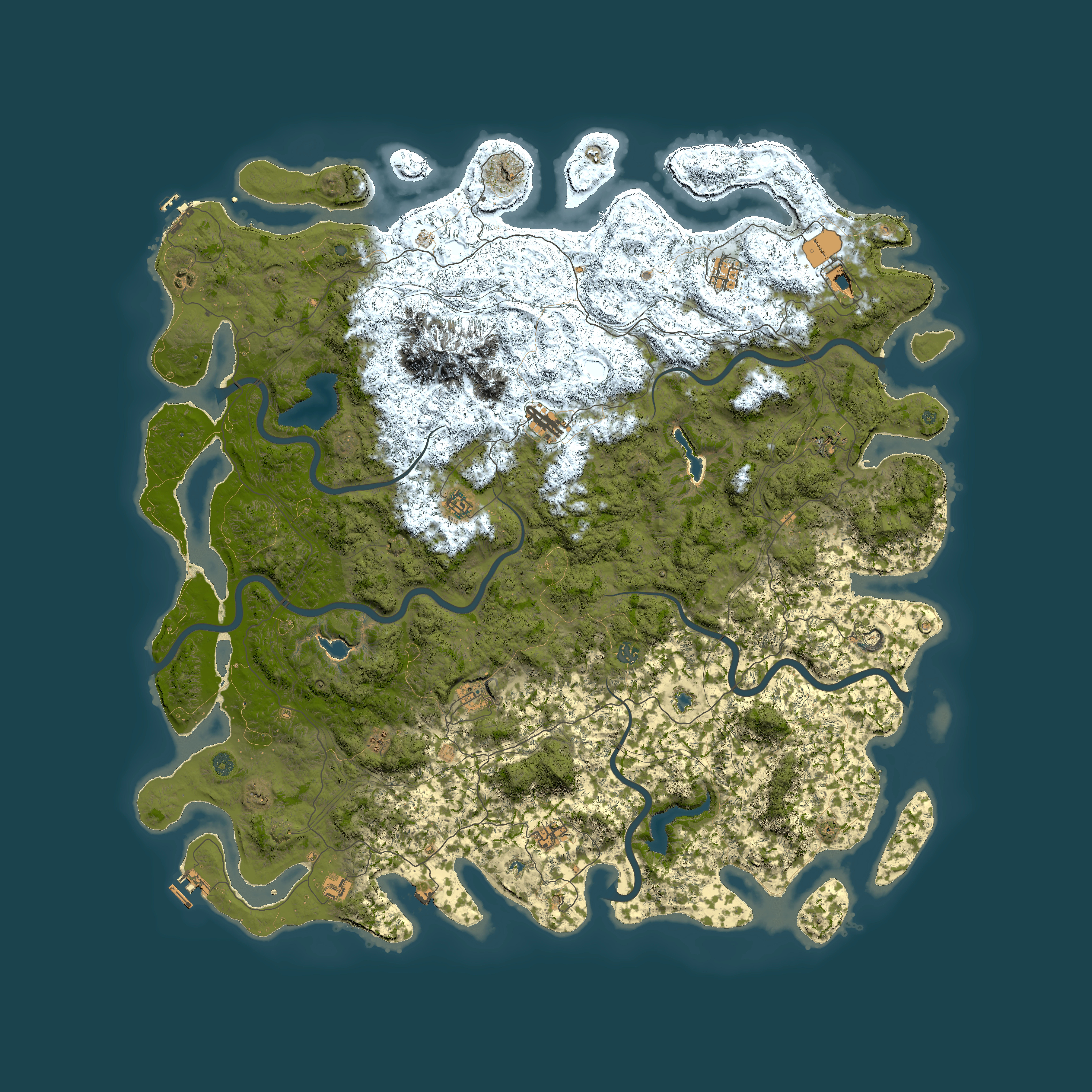 Full top-down render of Rust map seed 1007022008, 6000x6000m