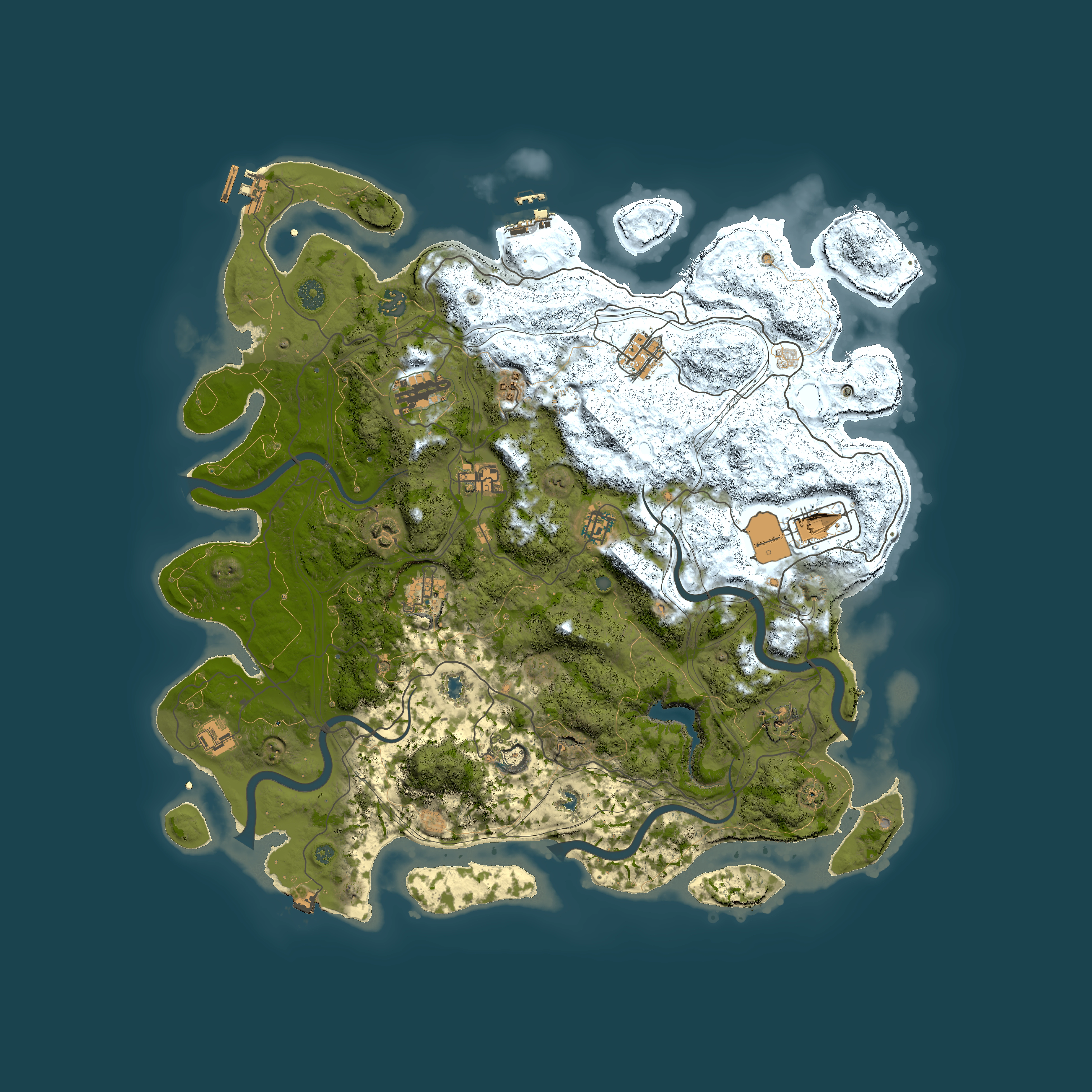 Full top-down render of Rust map seed 213555182, 4500x4500m