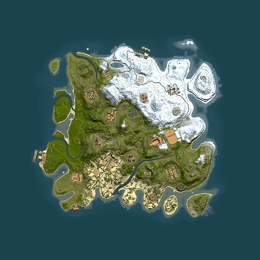 Rust map seed 1061538533, 3500x3500m top-down preview