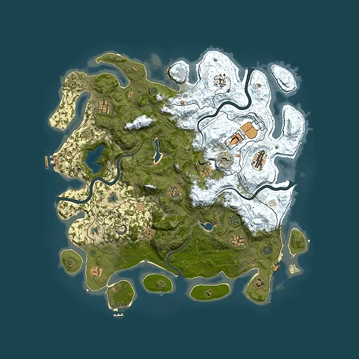 Rust map seed 1052696207, 4500x4500m top-down preview