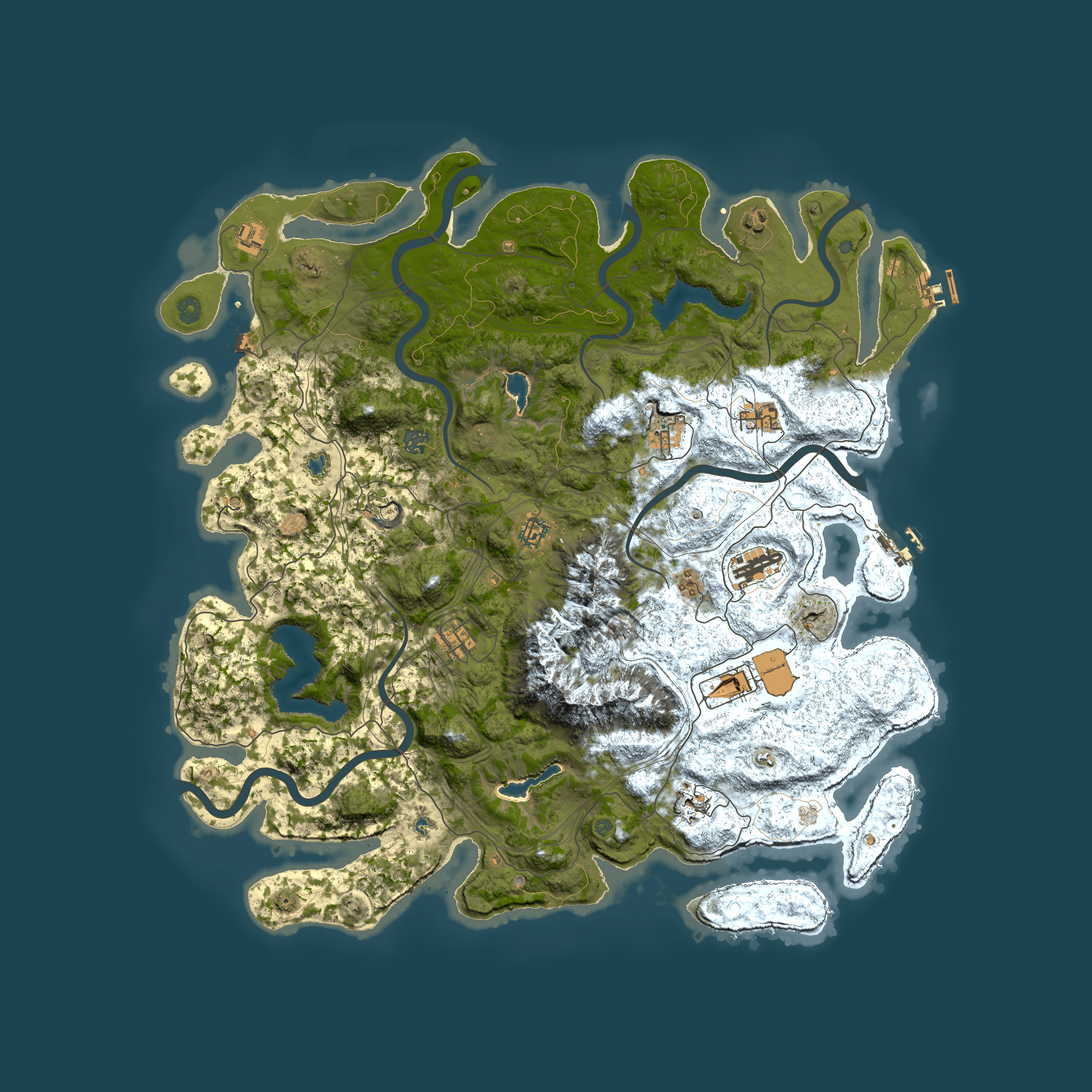 Full top-down render of Rust map seed 654741618, 5000x5000m