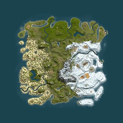 Rust map seed 654741618, 5000x5000m top-down preview