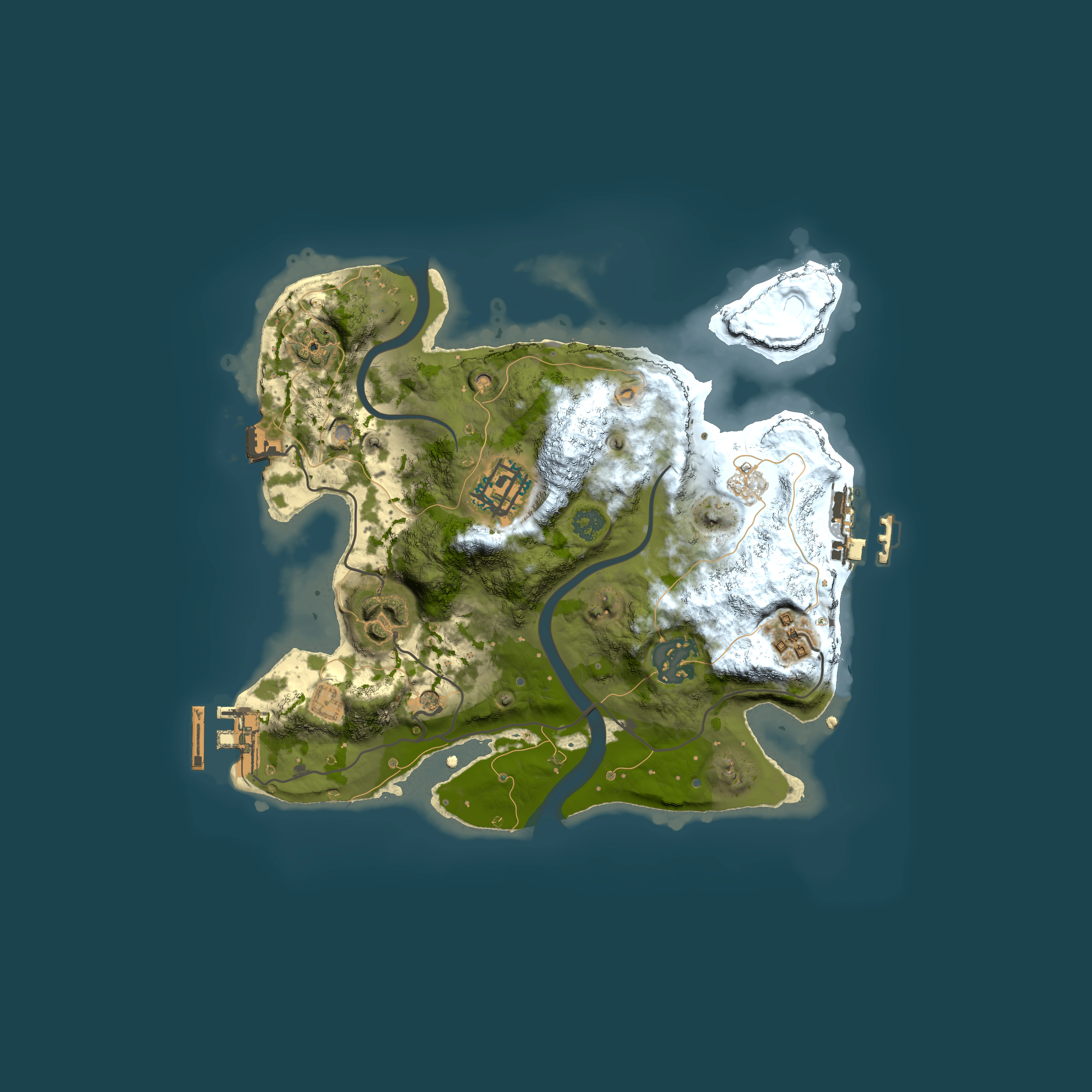 Full top-down render of Rust map seed 279446489, 2500x2500m