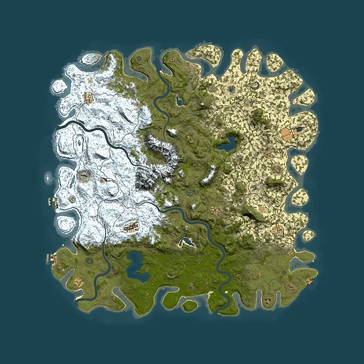 Rust map seed 1674663936, 6000x6000m top-down preview
