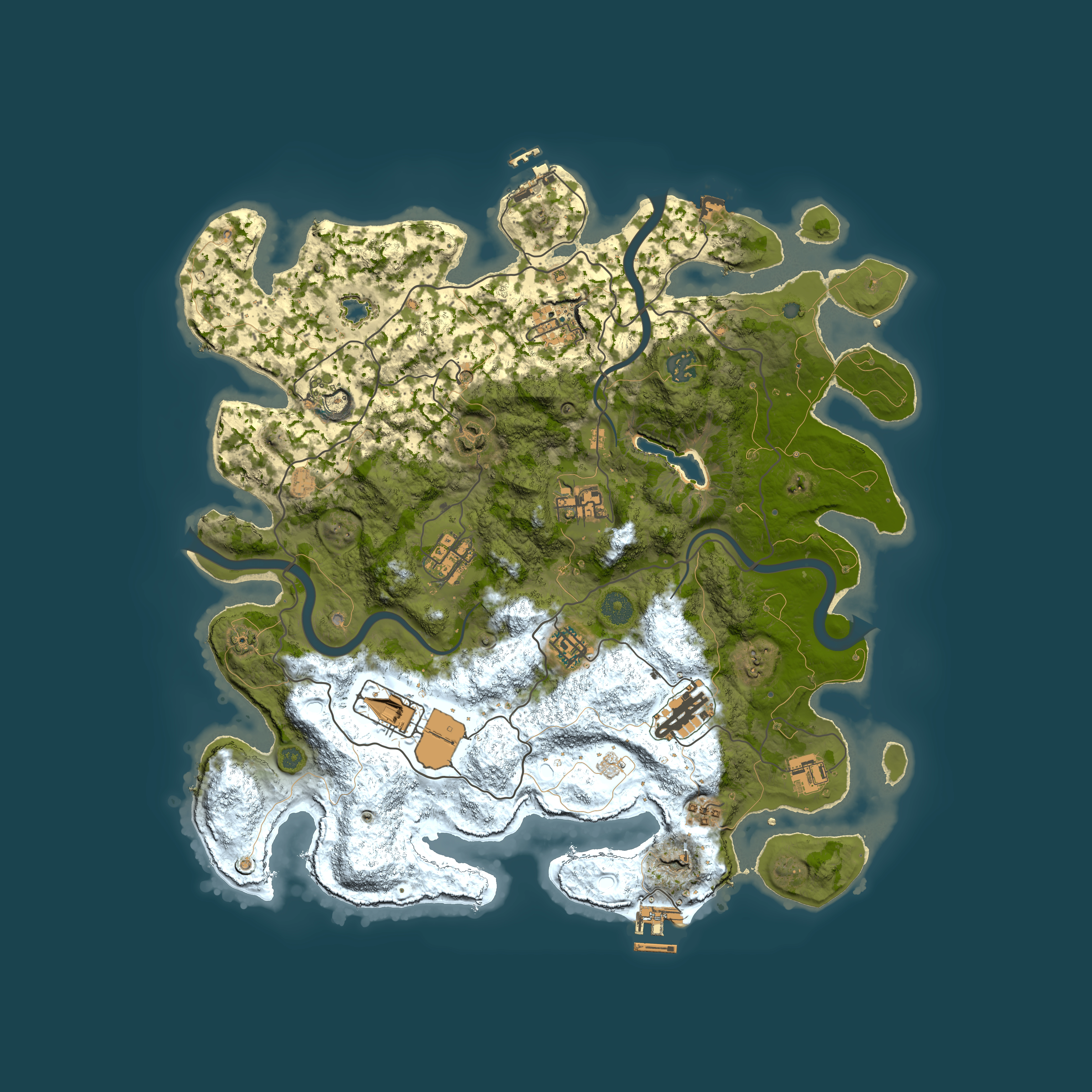 Full top-down render of Rust map seed 1127233577, 4000x4000m