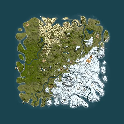 Rust map seed 67777774, 6000x6000m top-down preview