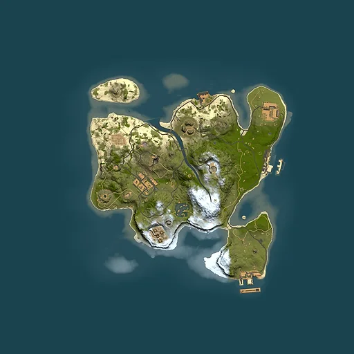 Rust map seed 1457335448, 2500x2500m top-down preview