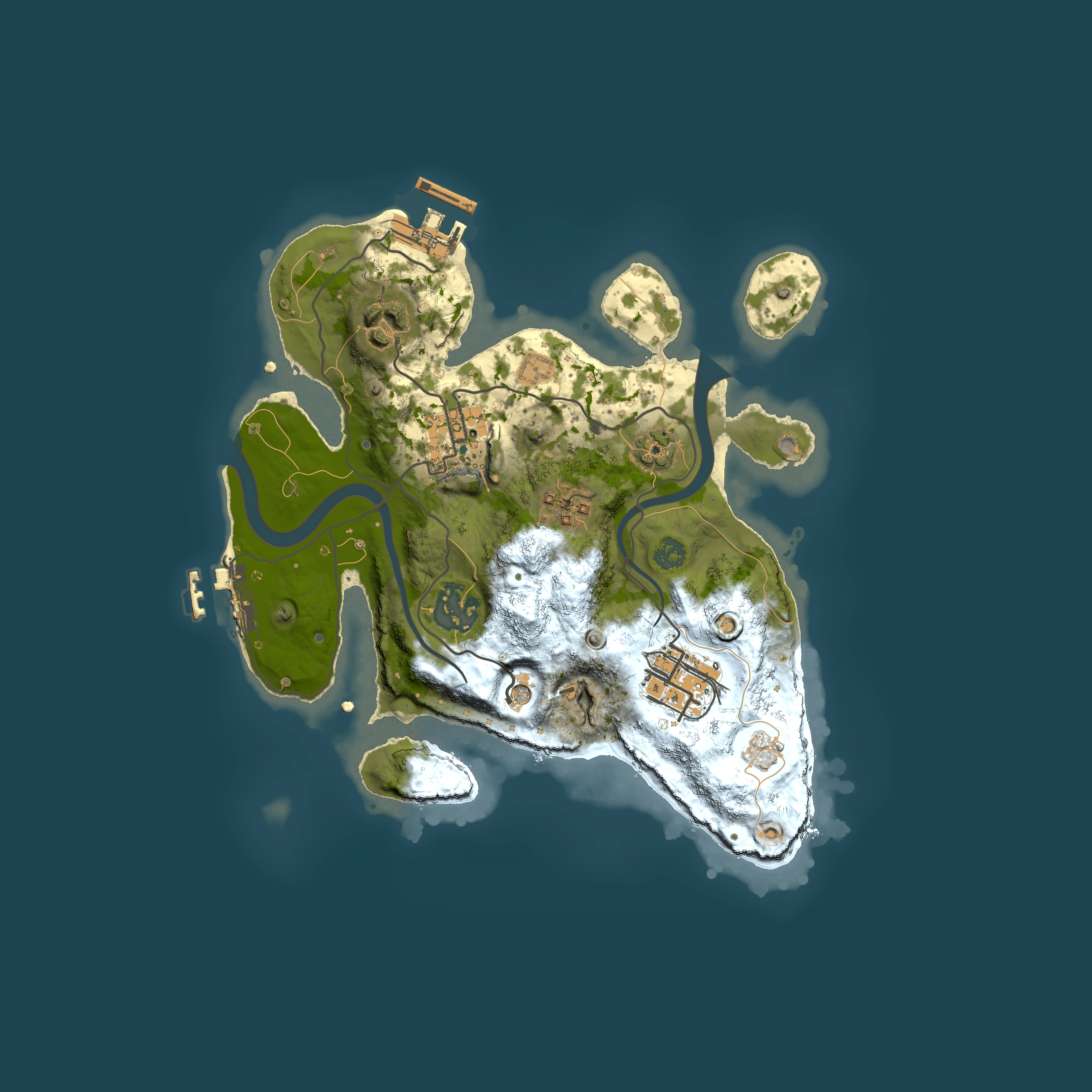 Full top-down render of Rust map seed 1041564148, 2500x2500m