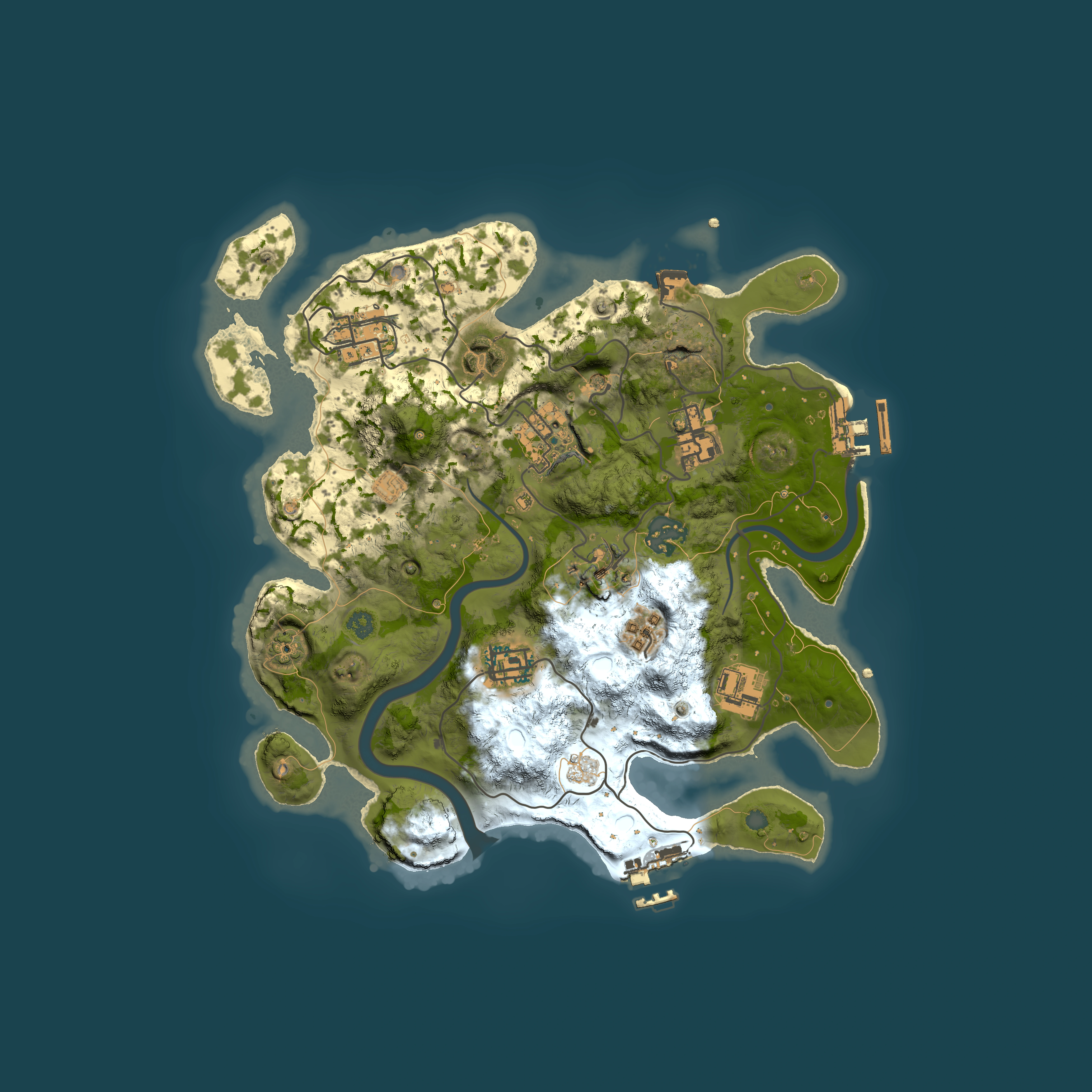 Full top-down render of Rust map seed 1706350296, 3000x3000m
