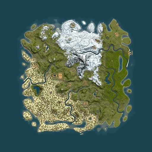 Rust map seed 1598498909, 6000x6000m top-down preview