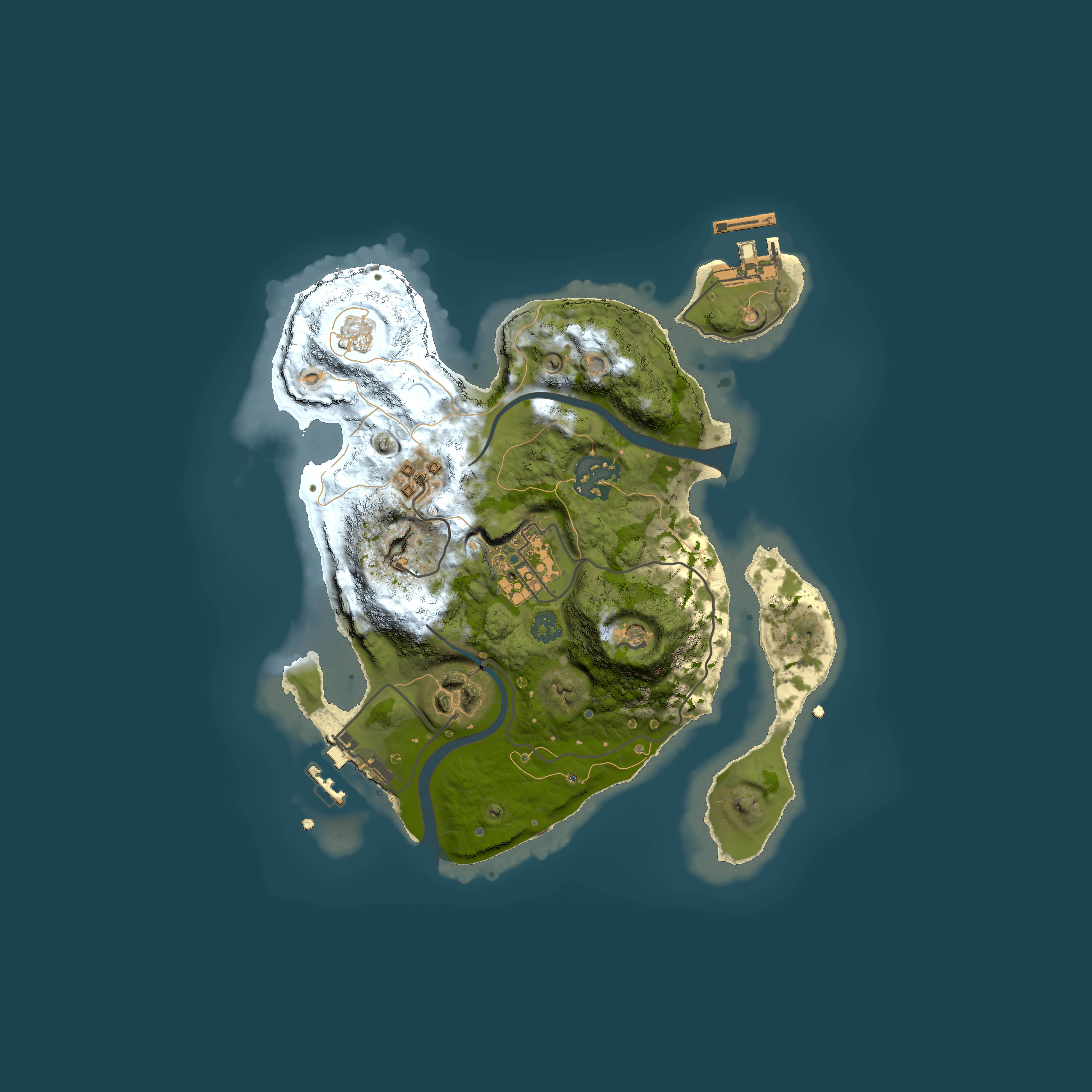 Full top-down render of Rust map seed 1814486490, 2500x2500m