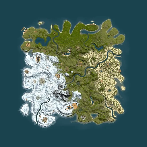 Rust map seed 2133330912, 5000x5000m top-down preview