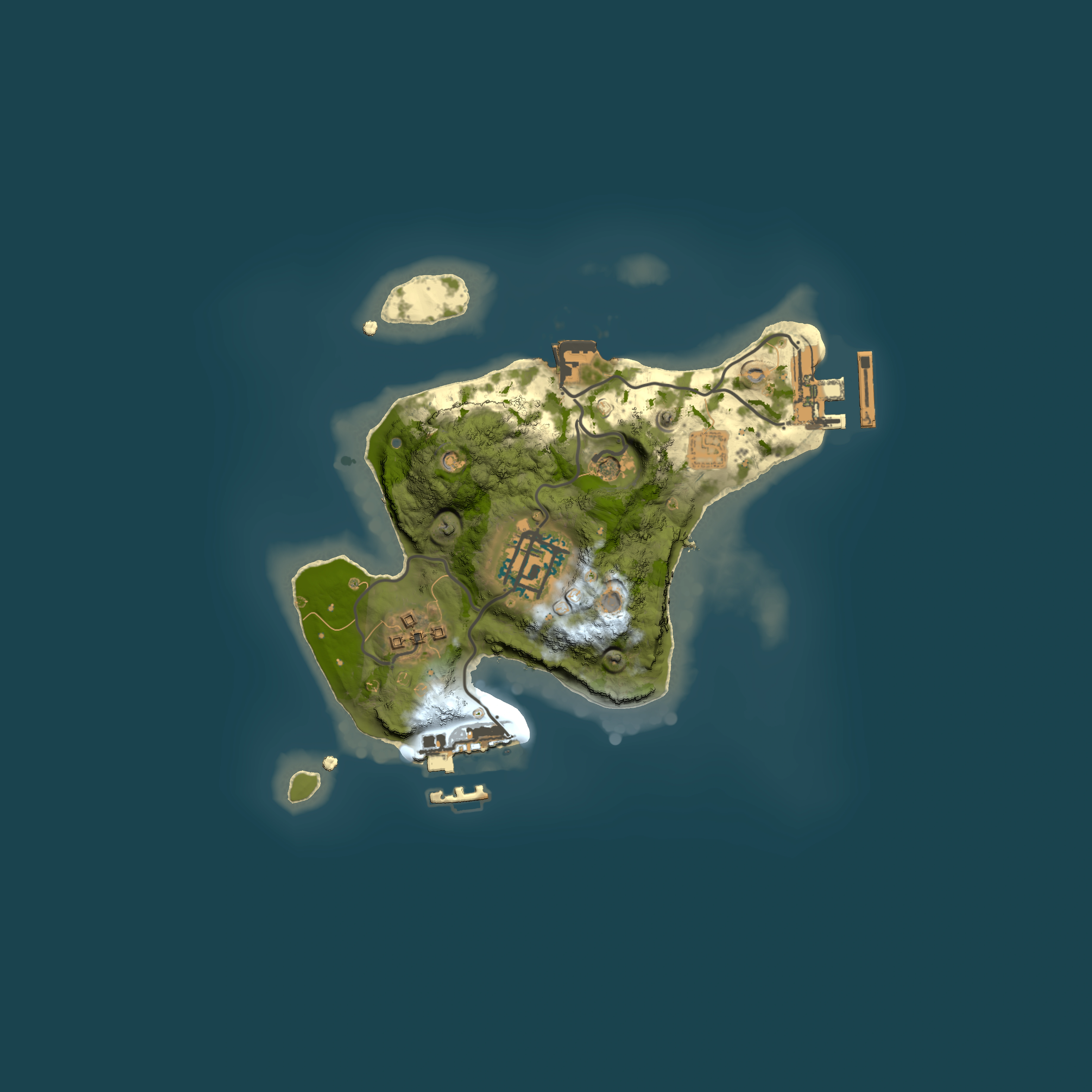 Full top-down render of Rust map seed 1808145137, 2000x2000m