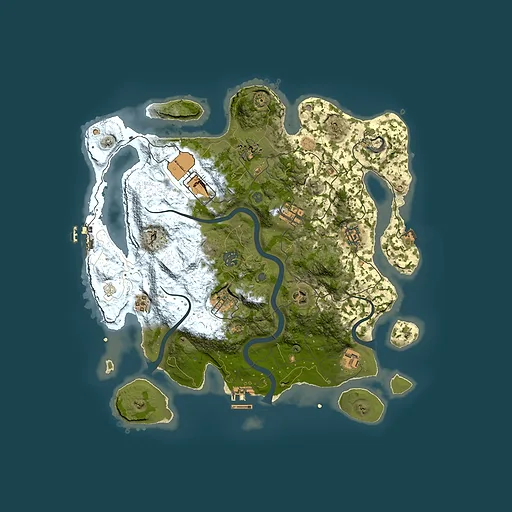 Rust map seed 0, 3750x3750m top-down preview