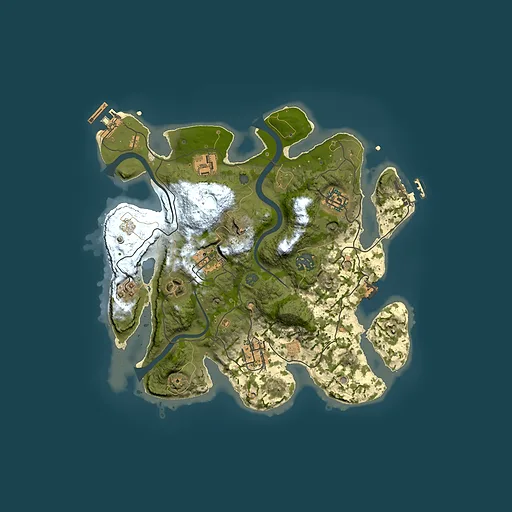 Rust map seed 915461523, 3000x3000m top-down preview