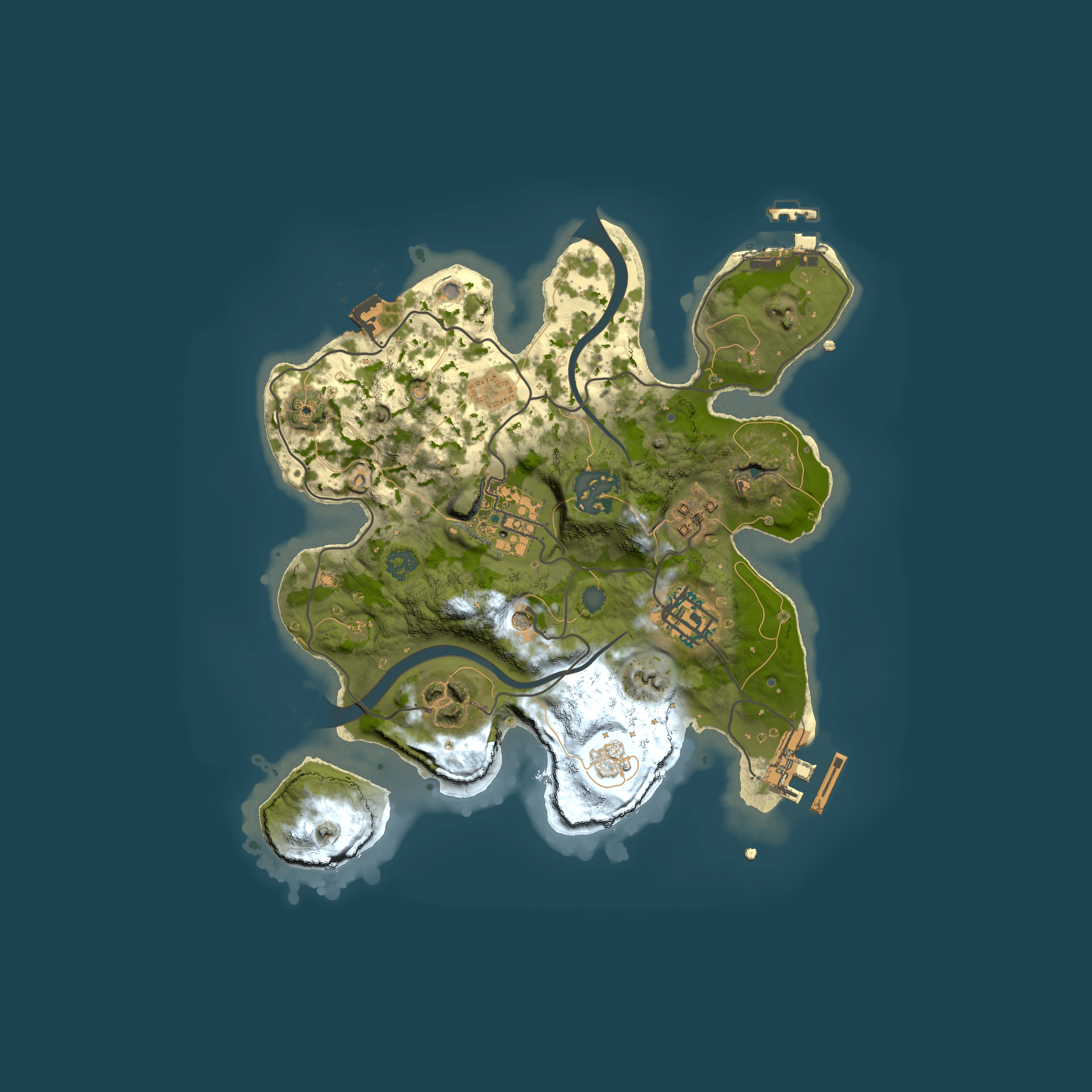 Full top-down render of Rust map seed 486834780, 2500x2500m