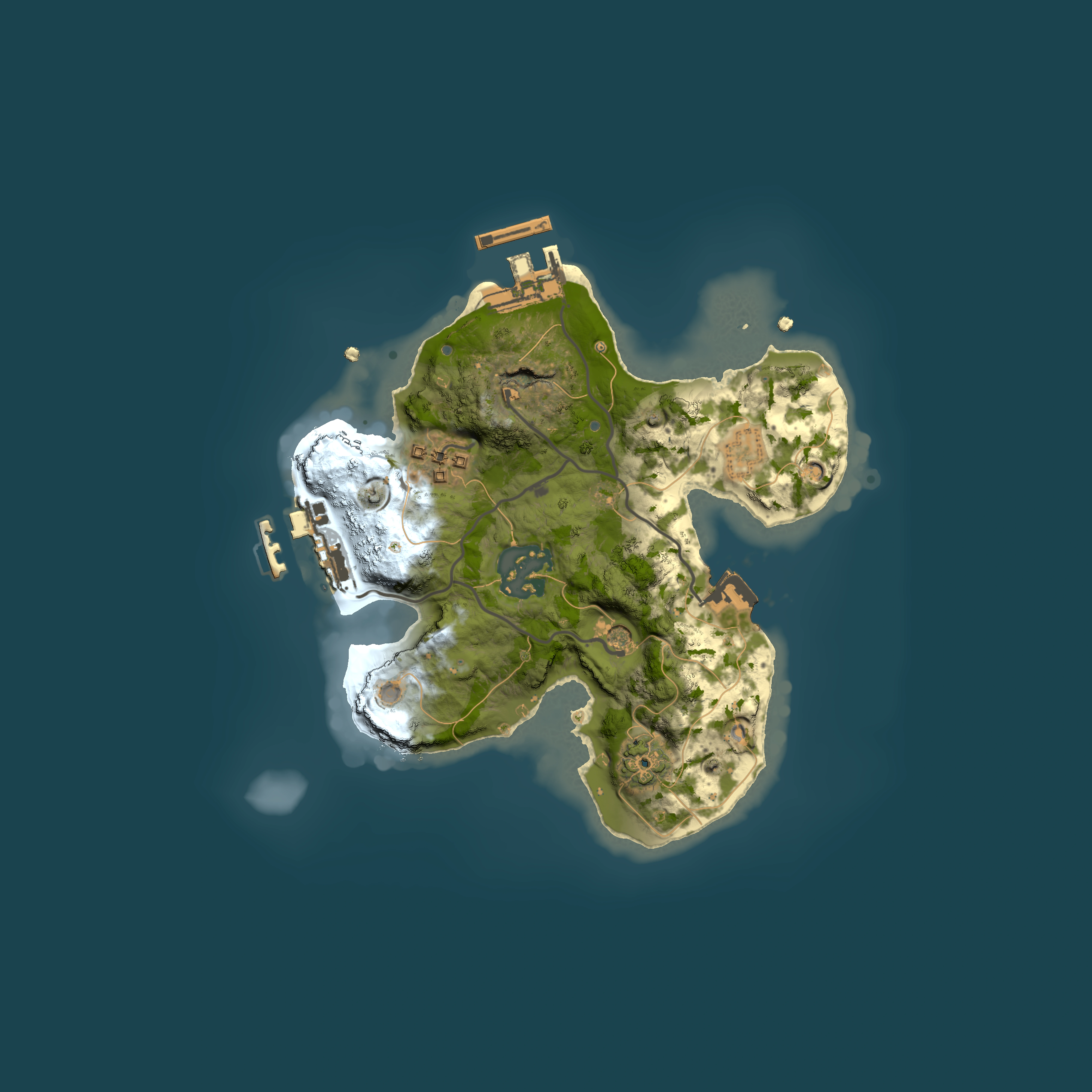 Full top-down render of Rust map seed 2107668913, 2000x2000m