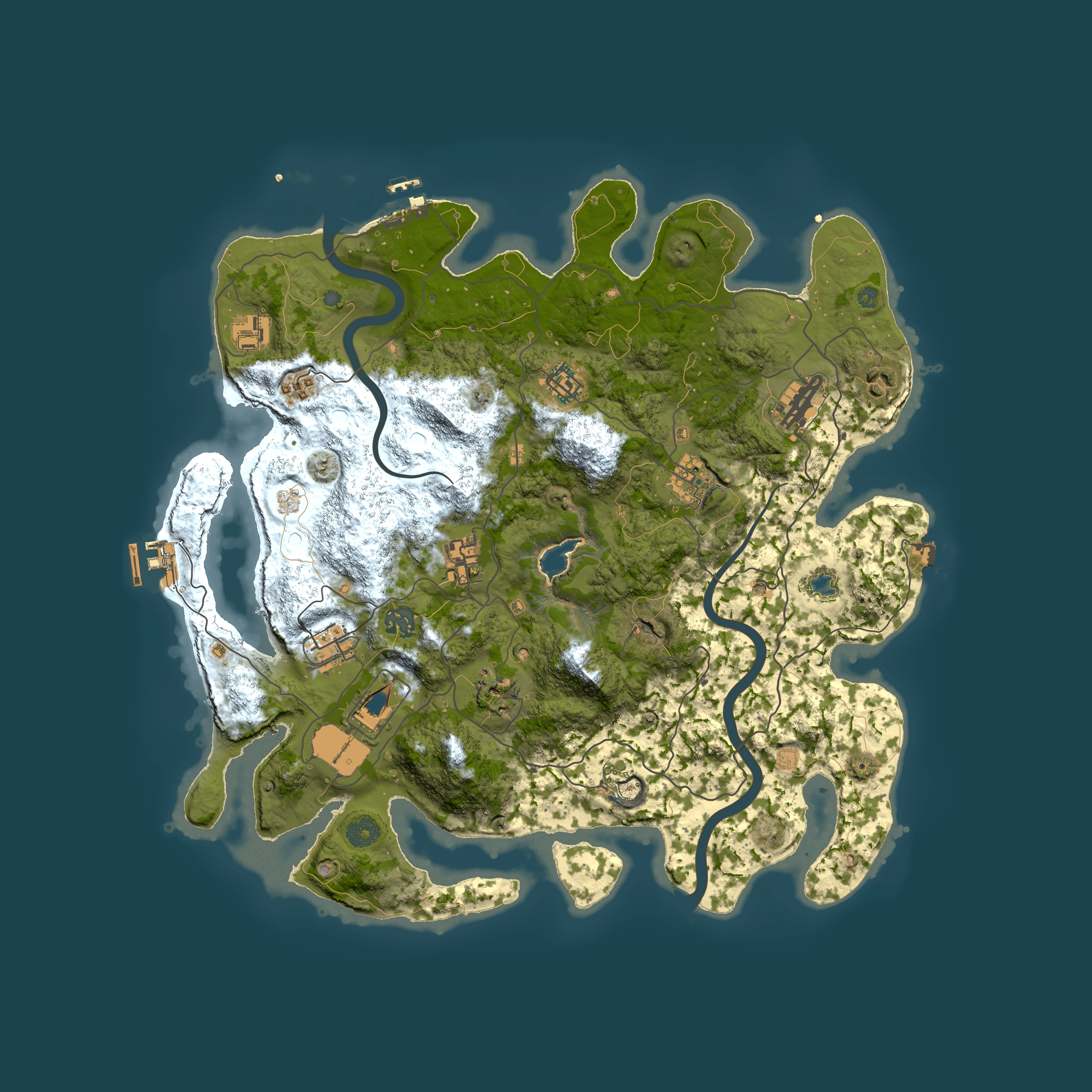 Full top-down render of Rust map seed 1011999613, 4000x4000m