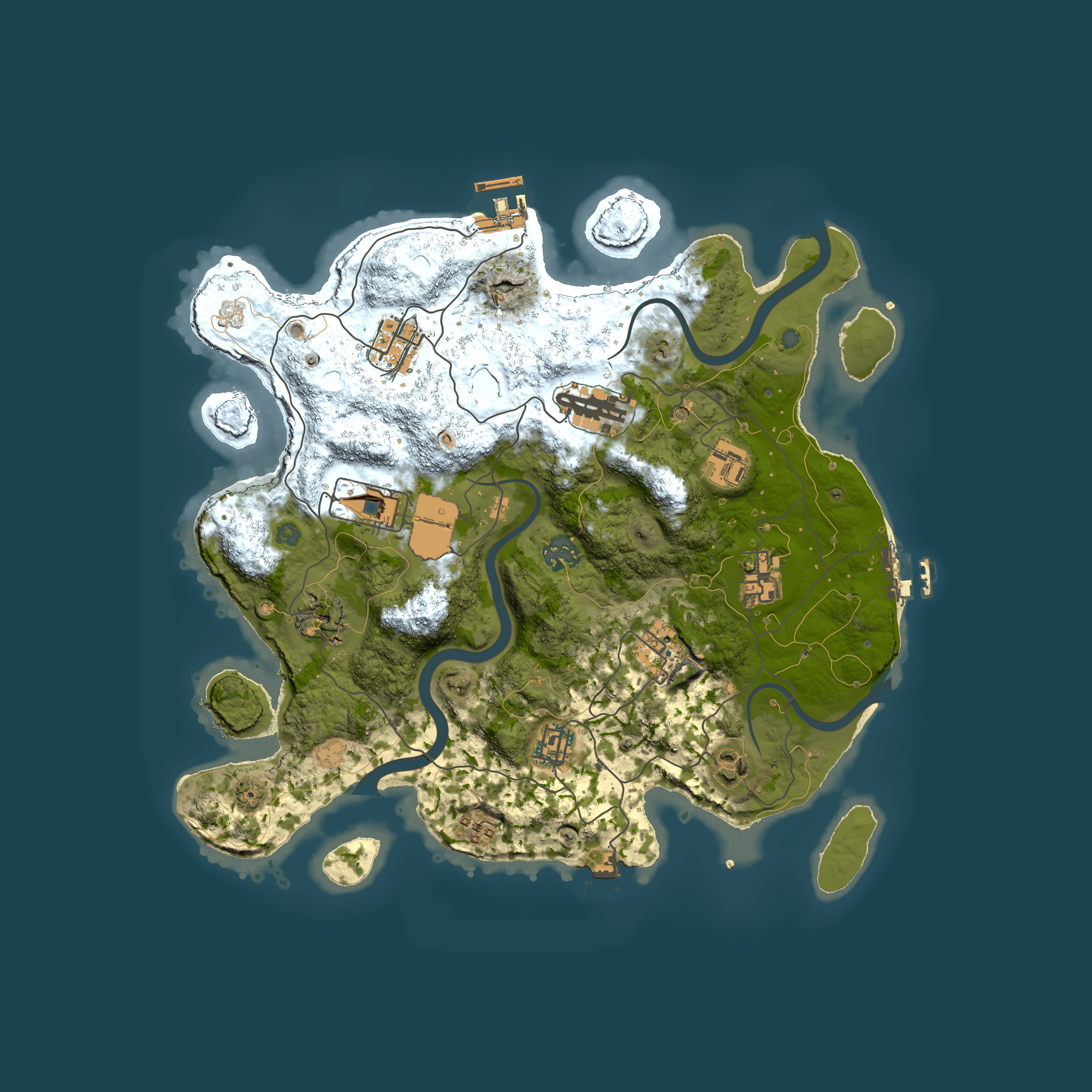 Full top-down render of Rust map seed 2135761101, 3500x3500m