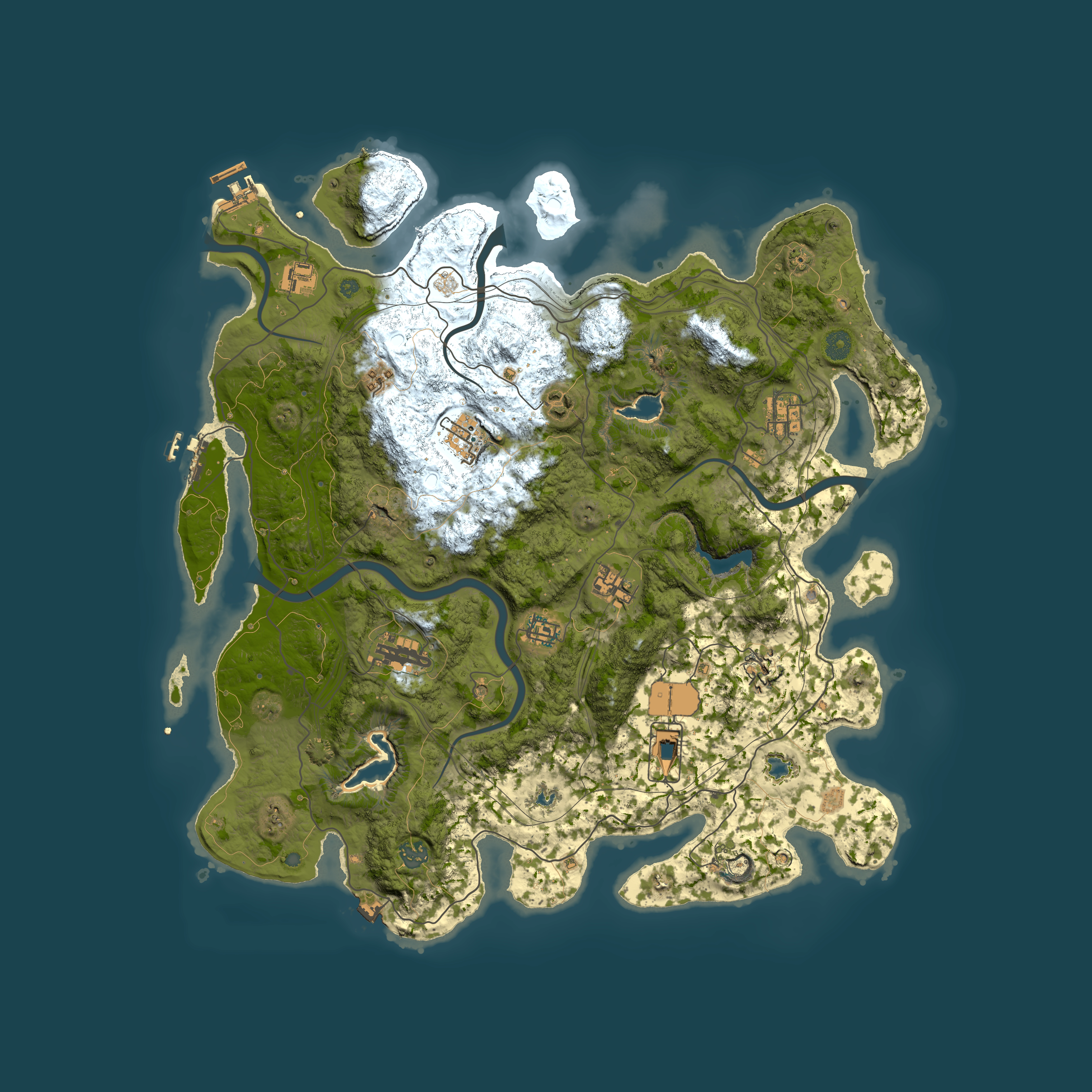 Full top-down render of Rust map seed 336720393, 4500x4500m