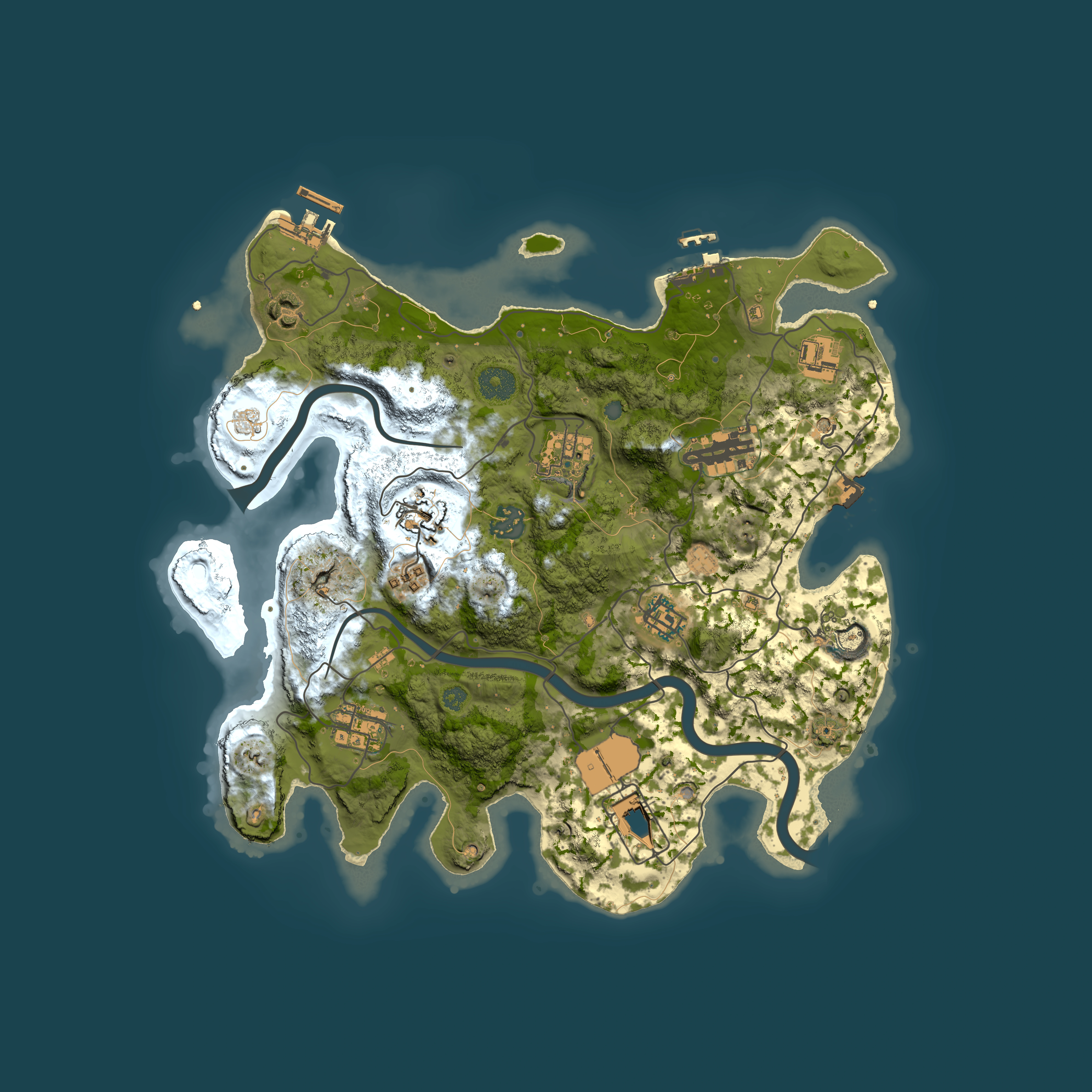 Full top-down render of Rust map seed 1032482187, 3500x3500m