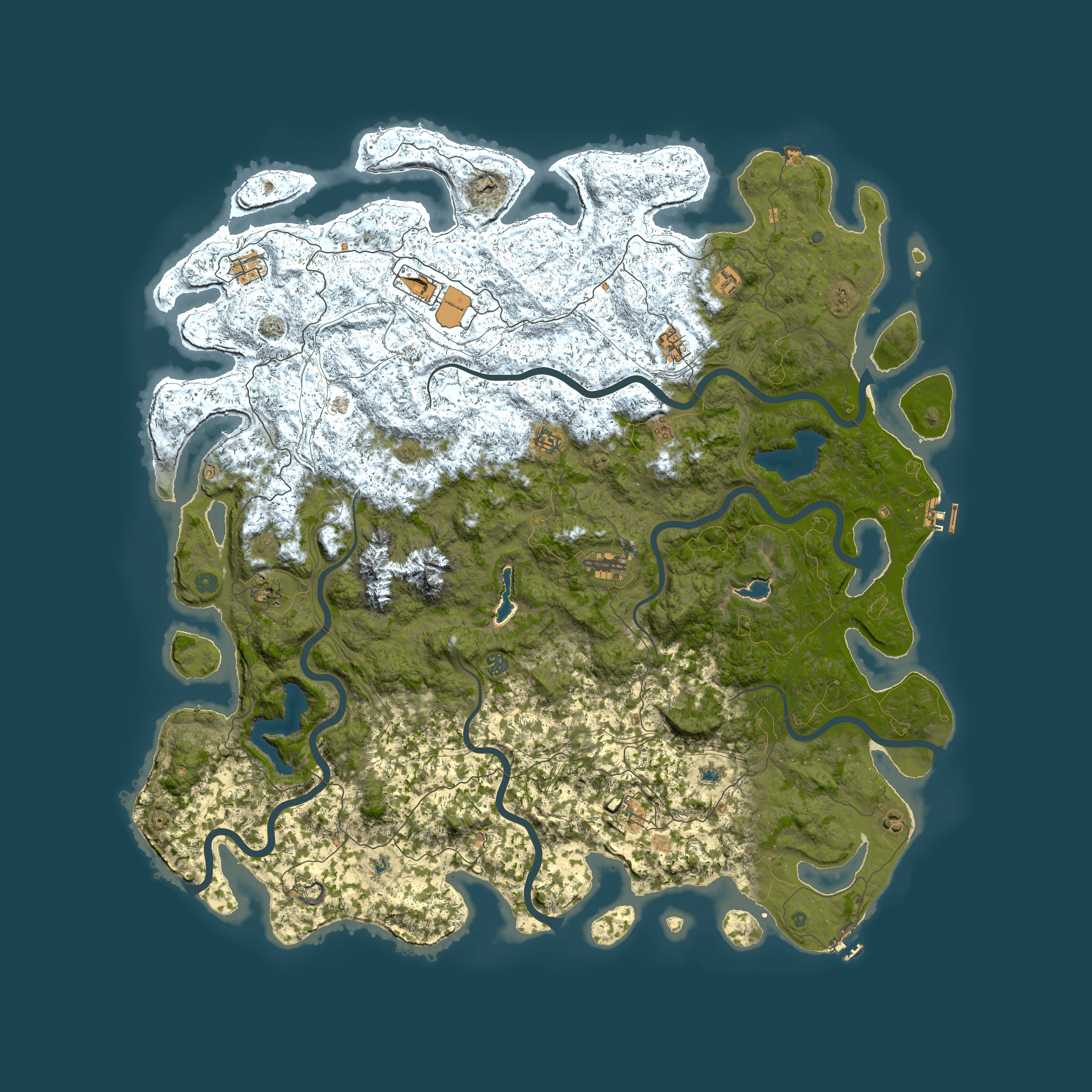 Full top-down render of Rust map seed 1885460510, 6000x6000m