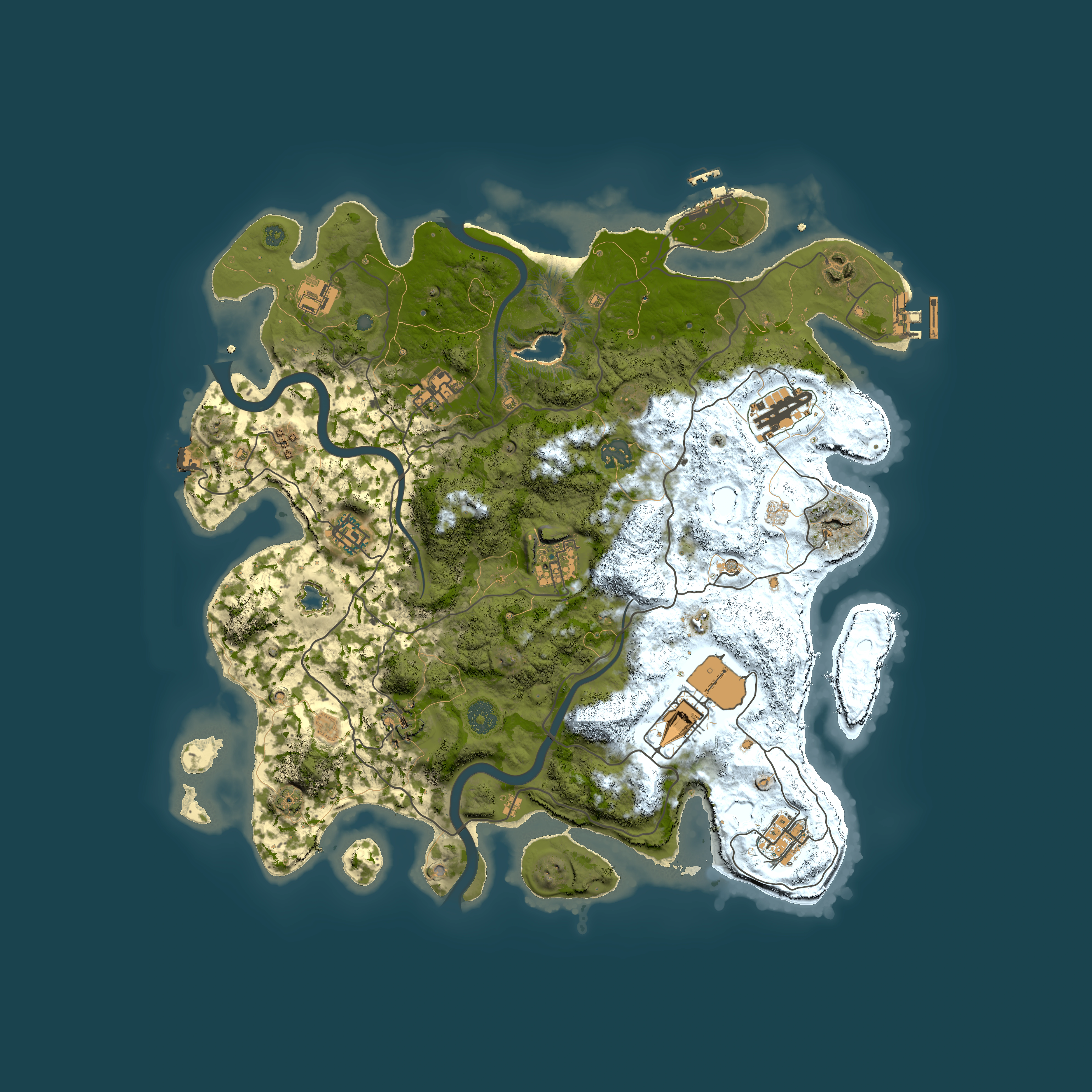 Full top-down render of Rust map seed 356700668, 4000x4000m