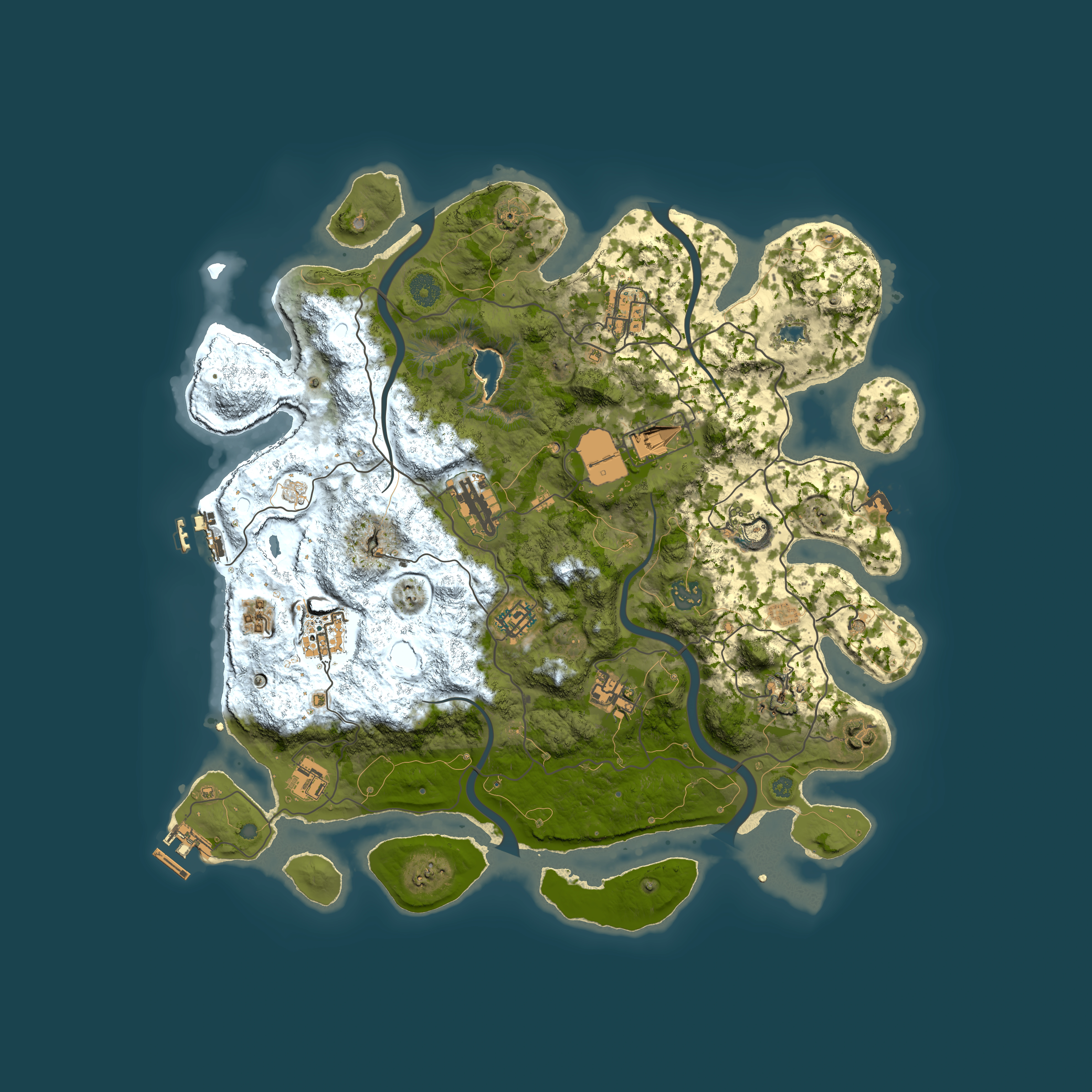 Full top-down render of Rust map seed 817837854, 4000x4000m