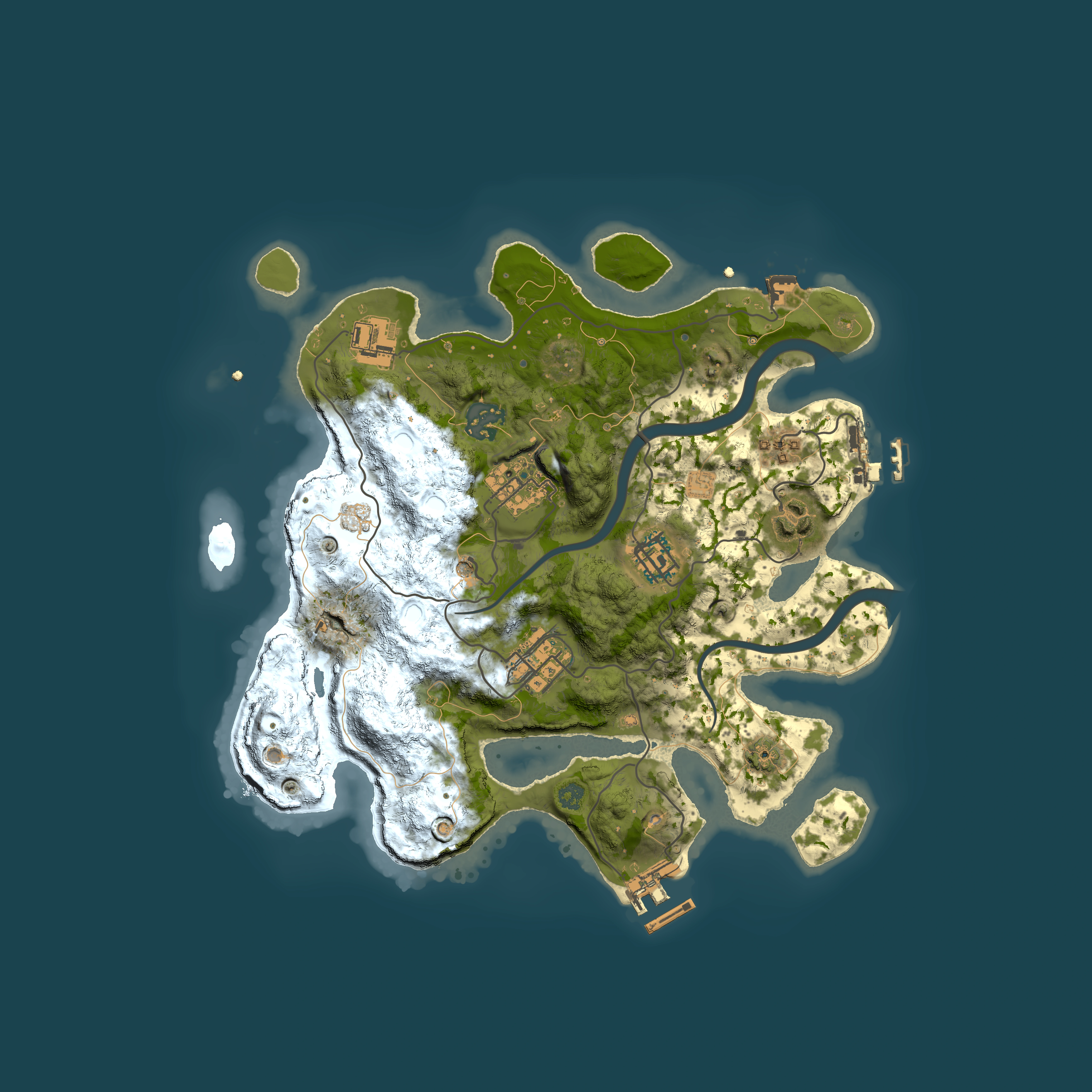 Full top-down render of Rust map seed 1895542279, 3000x3000m