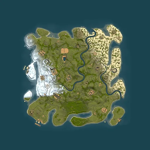 Rust map seed 1337, 4000x4000m top-down preview