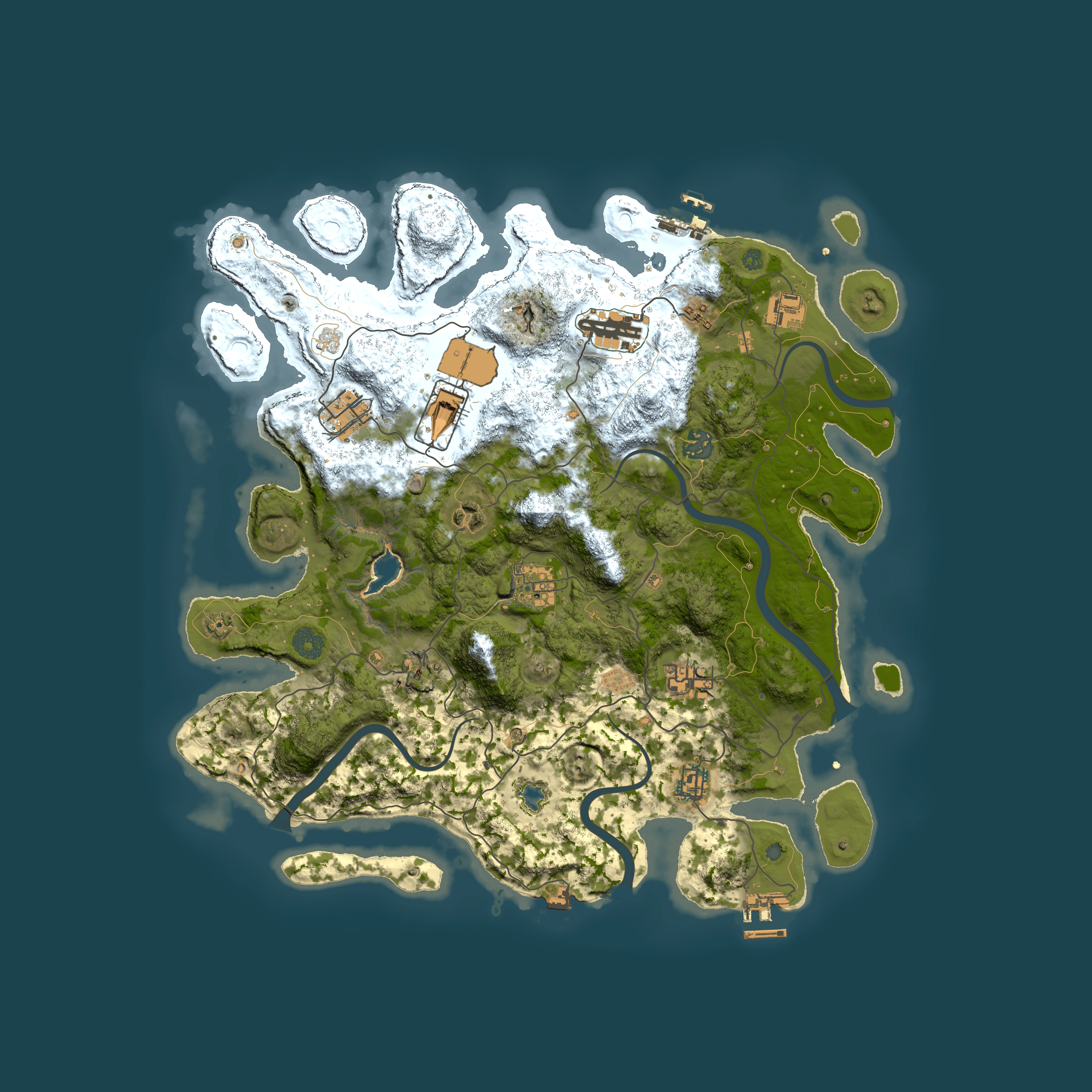 Full top-down render of Rust map seed 1668295092, 4000x4000m