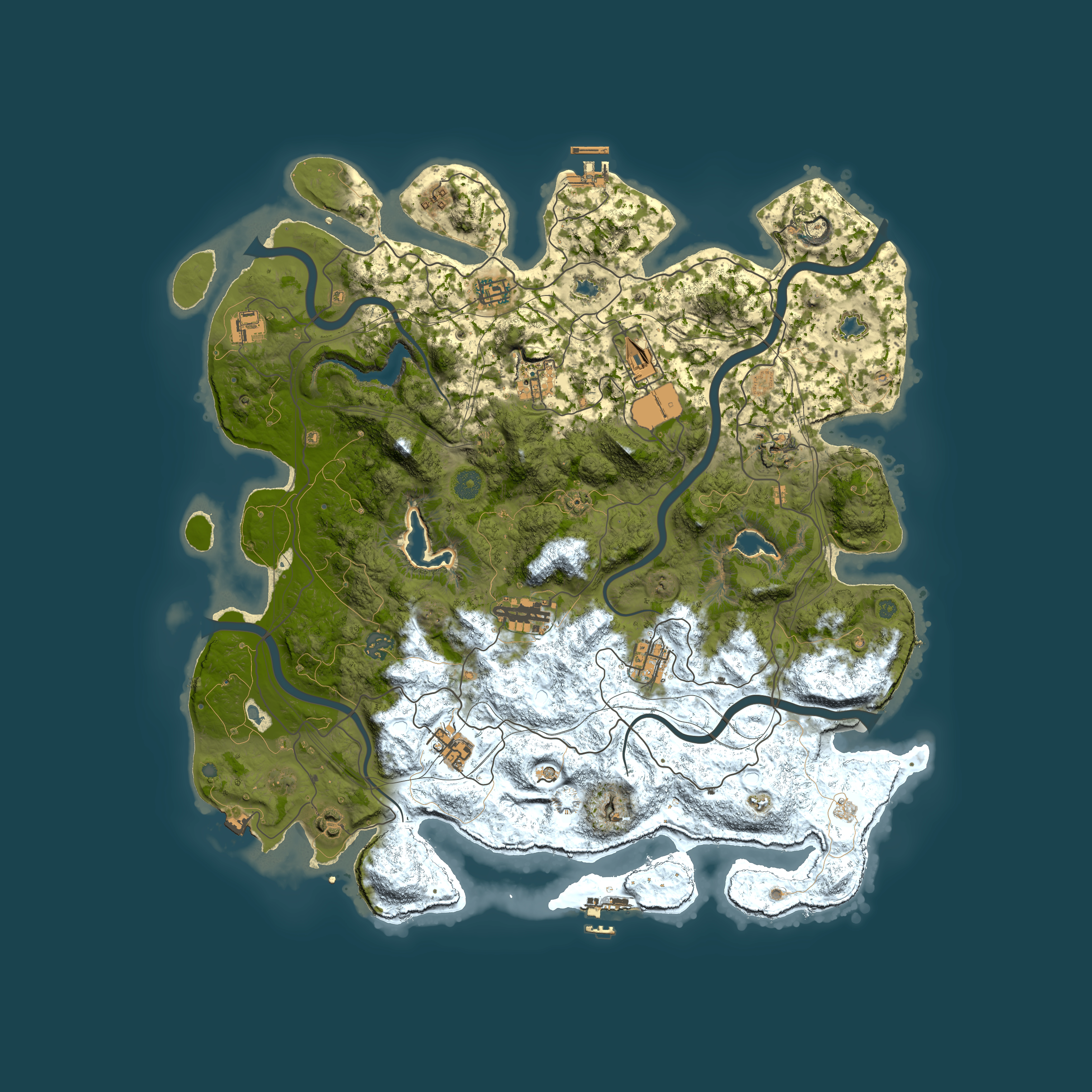 Full top-down render of Rust map seed 1008586620, 4500x4500m