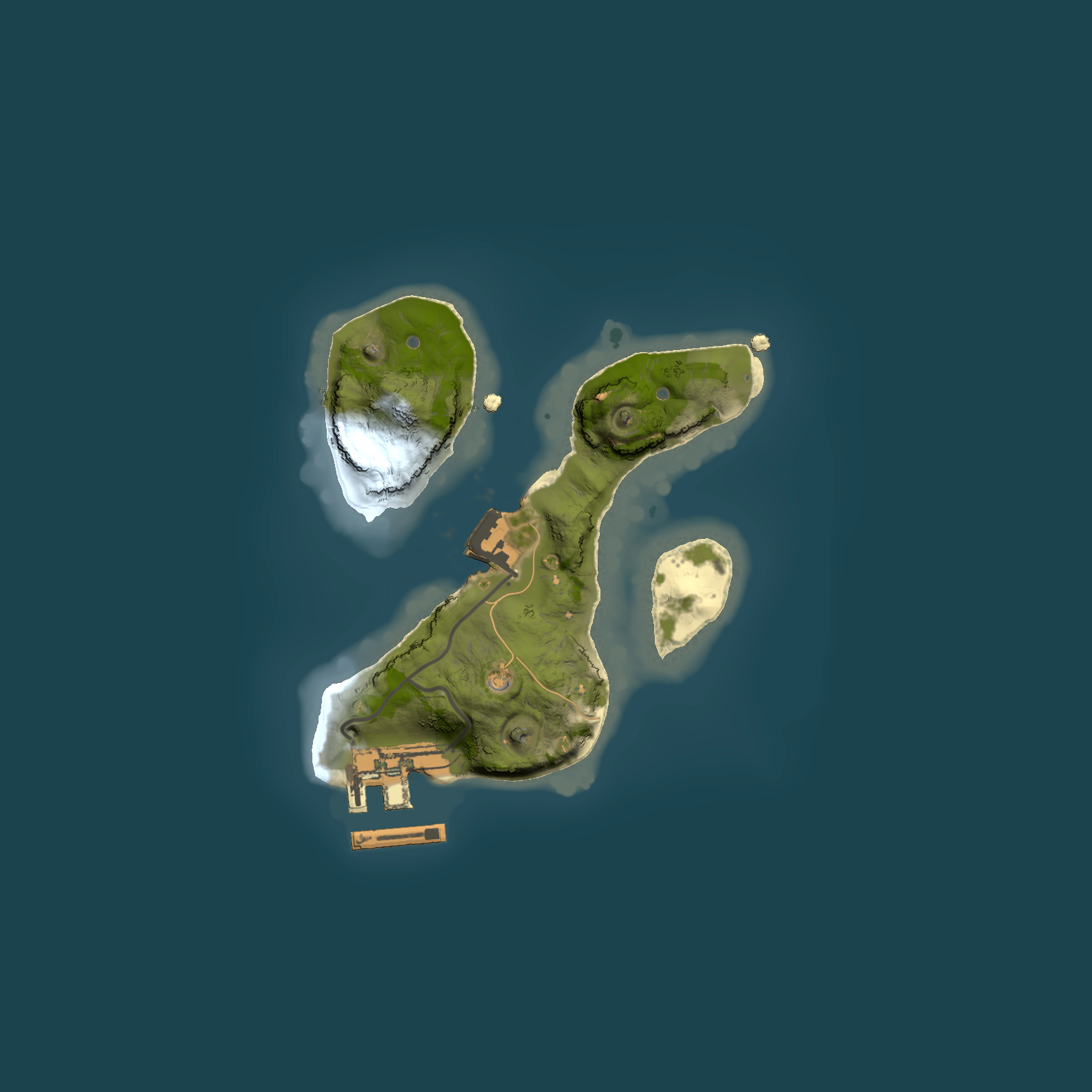 Full top-down render of Rust map seed 1597259025, 1500x1500m