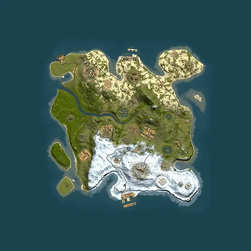 Rust map seed 1711925091, 3000x3000m top-down preview