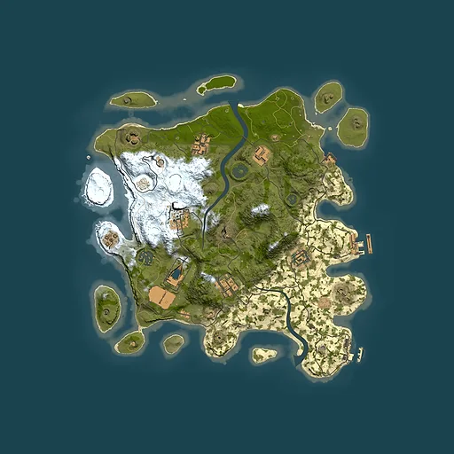 Rust map seed 1052373292, 3500x3500m top-down preview