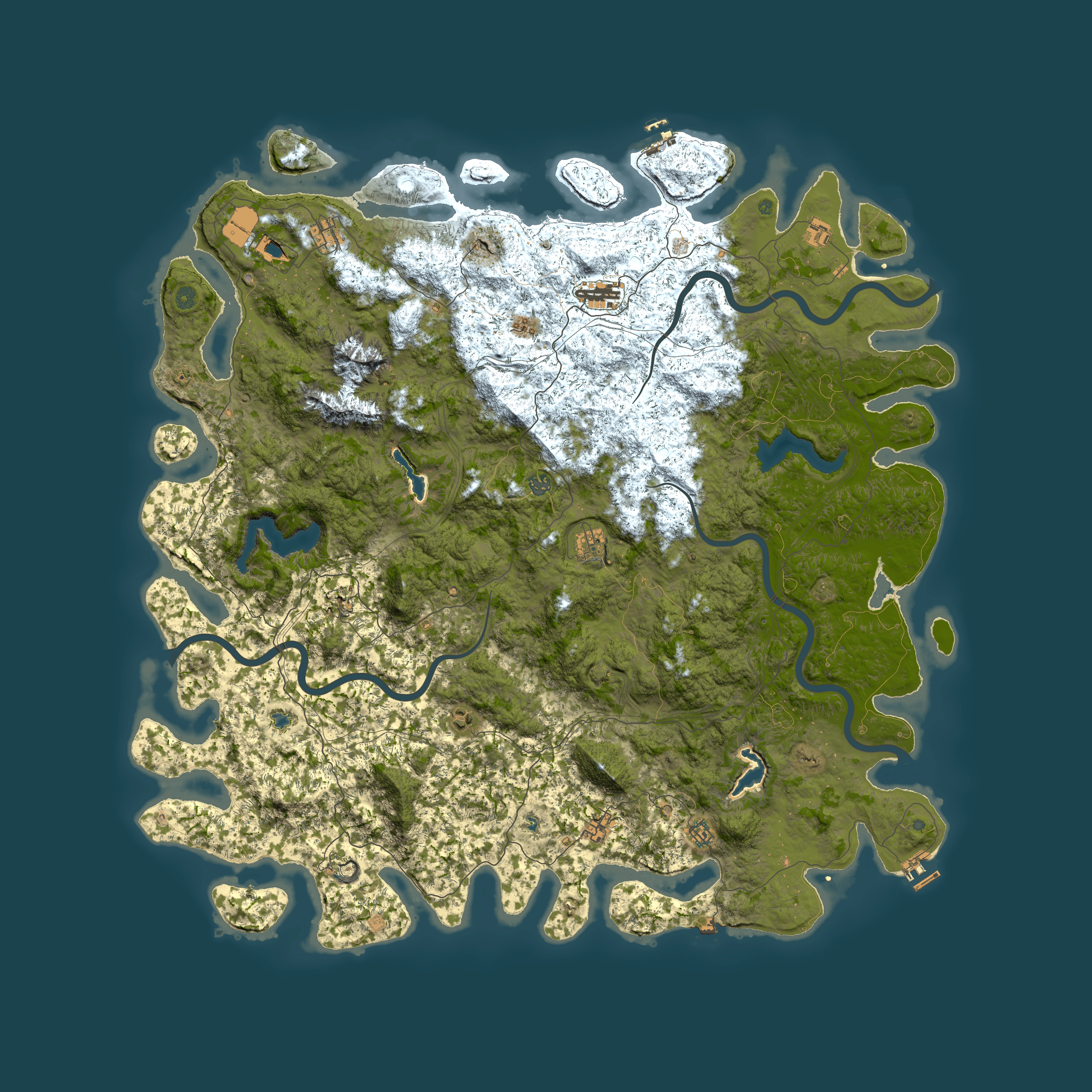 Full top-down render of Rust map seed 1598263020, 6000x6000m