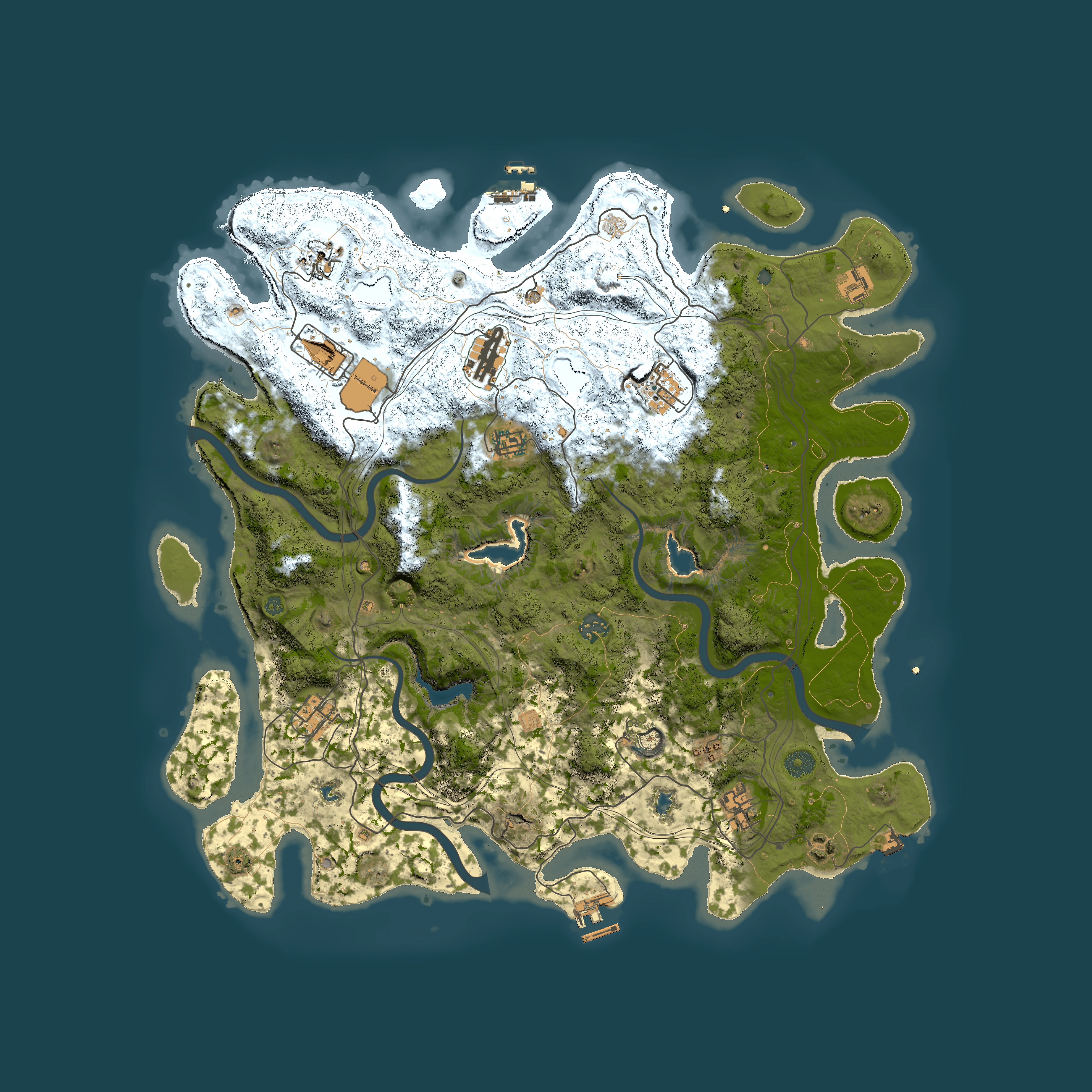 Full top-down render of Rust map seed 815052169, 4500x4500m