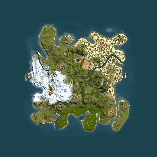Rust map seed 515557573, 3500x3500m top-down preview