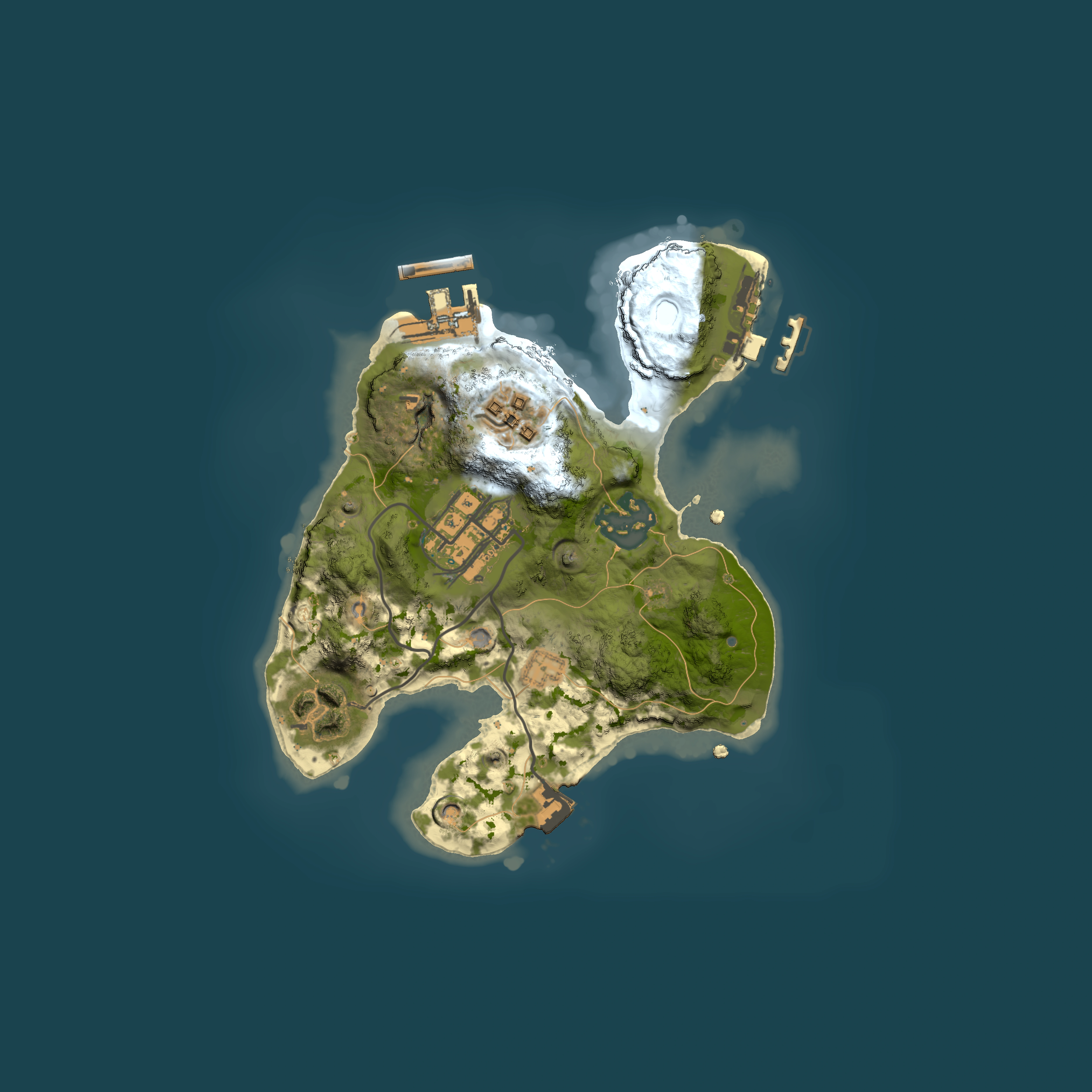 Full top-down render of Rust map seed 1055008027, 2000x2000m