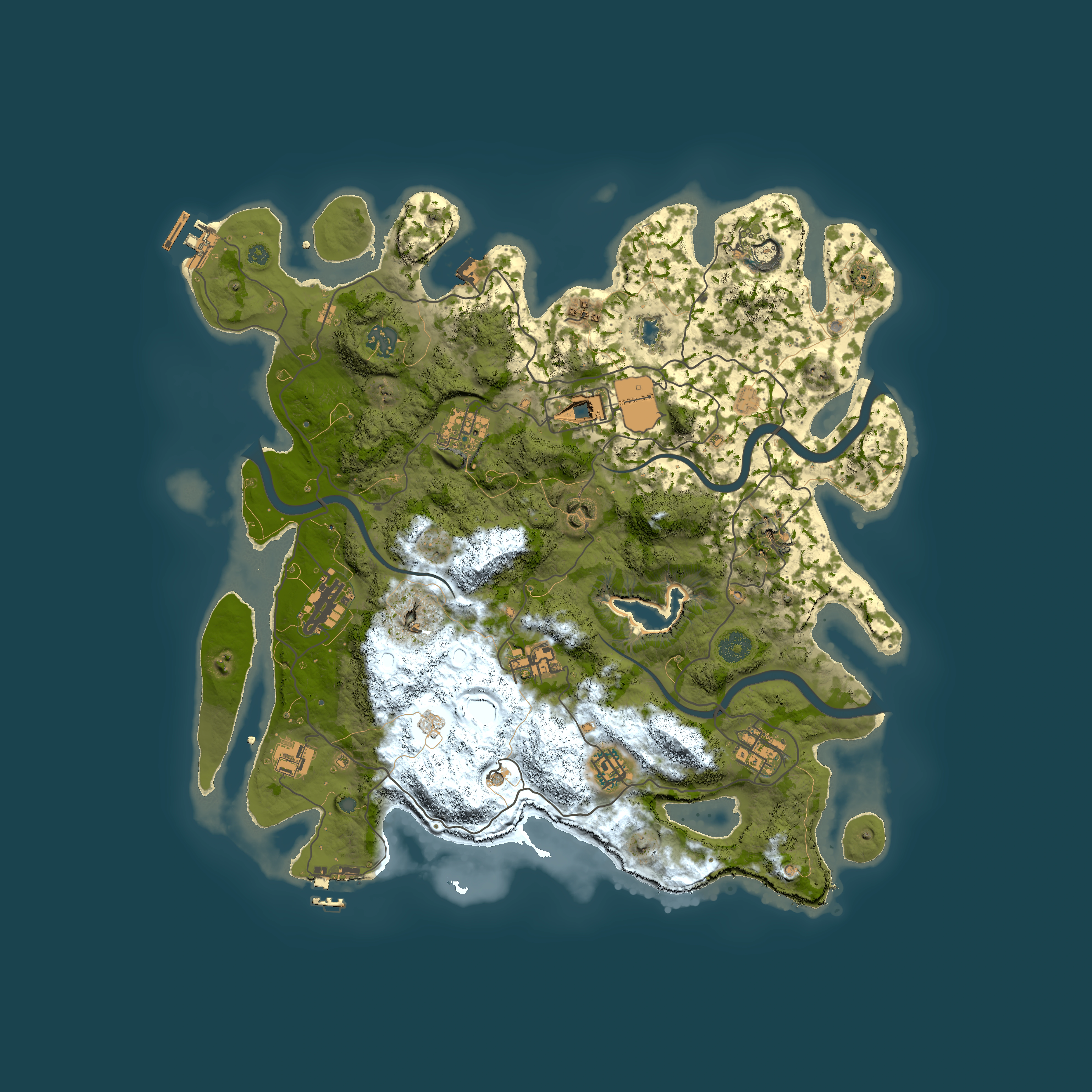 Full top-down render of Rust map seed 156995660, 4000x4000m