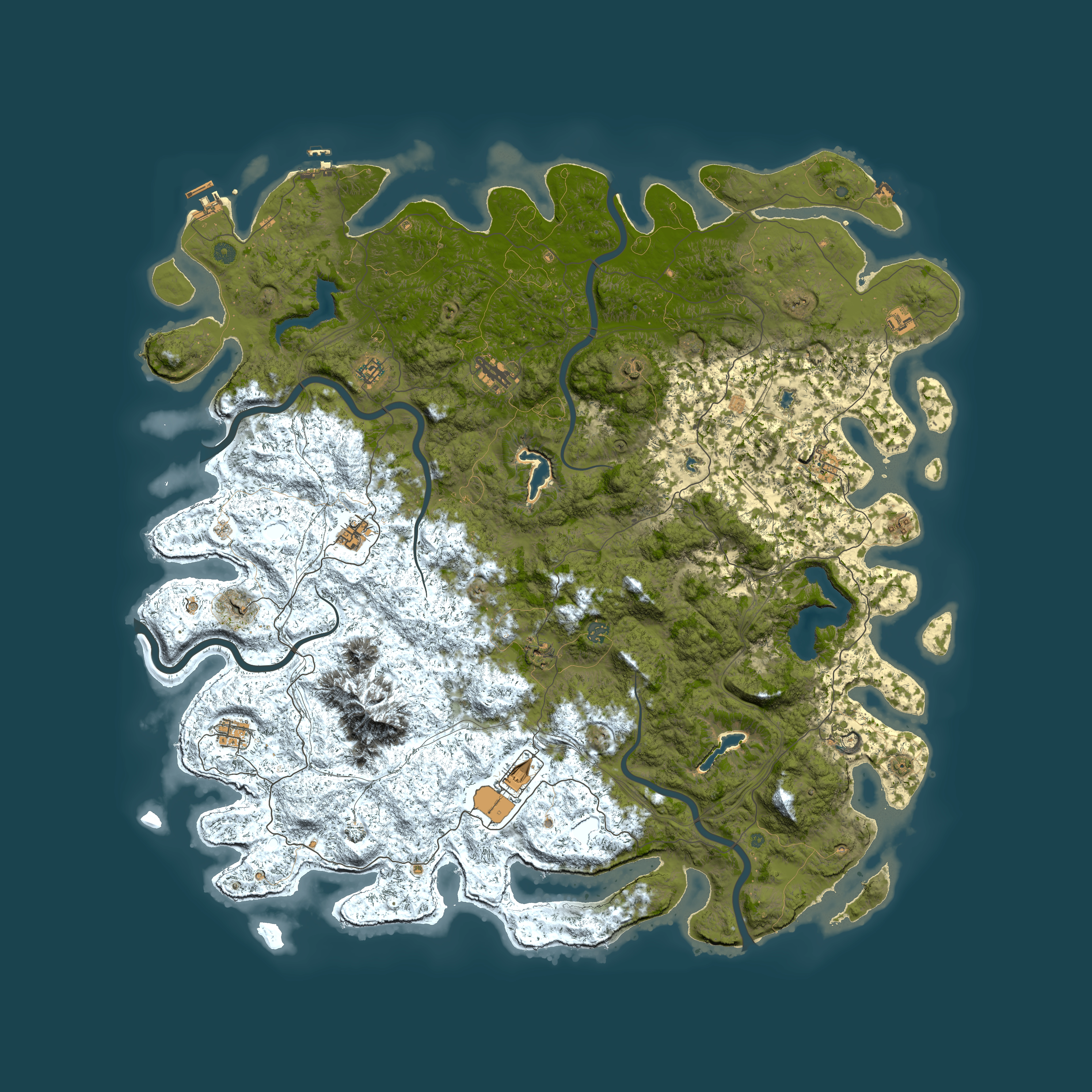 Full top-down render of Rust map seed 1231415236, 6000x6000m