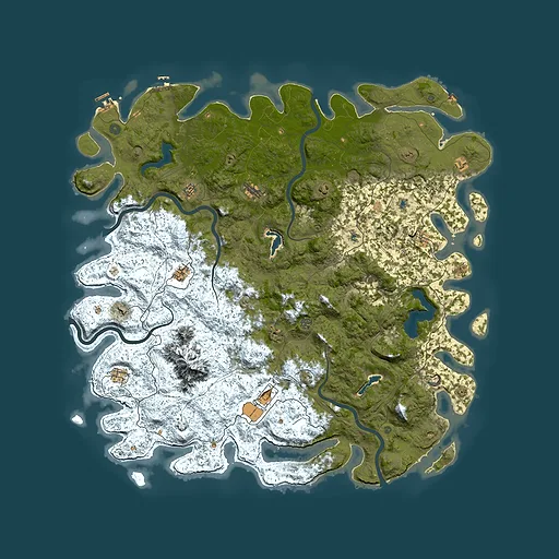 Rust map seed 1231415236, 6000x6000m top-down preview