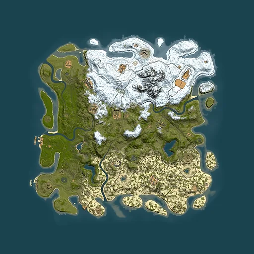 Rust map seed 207590773, 5000x5000m top-down preview
