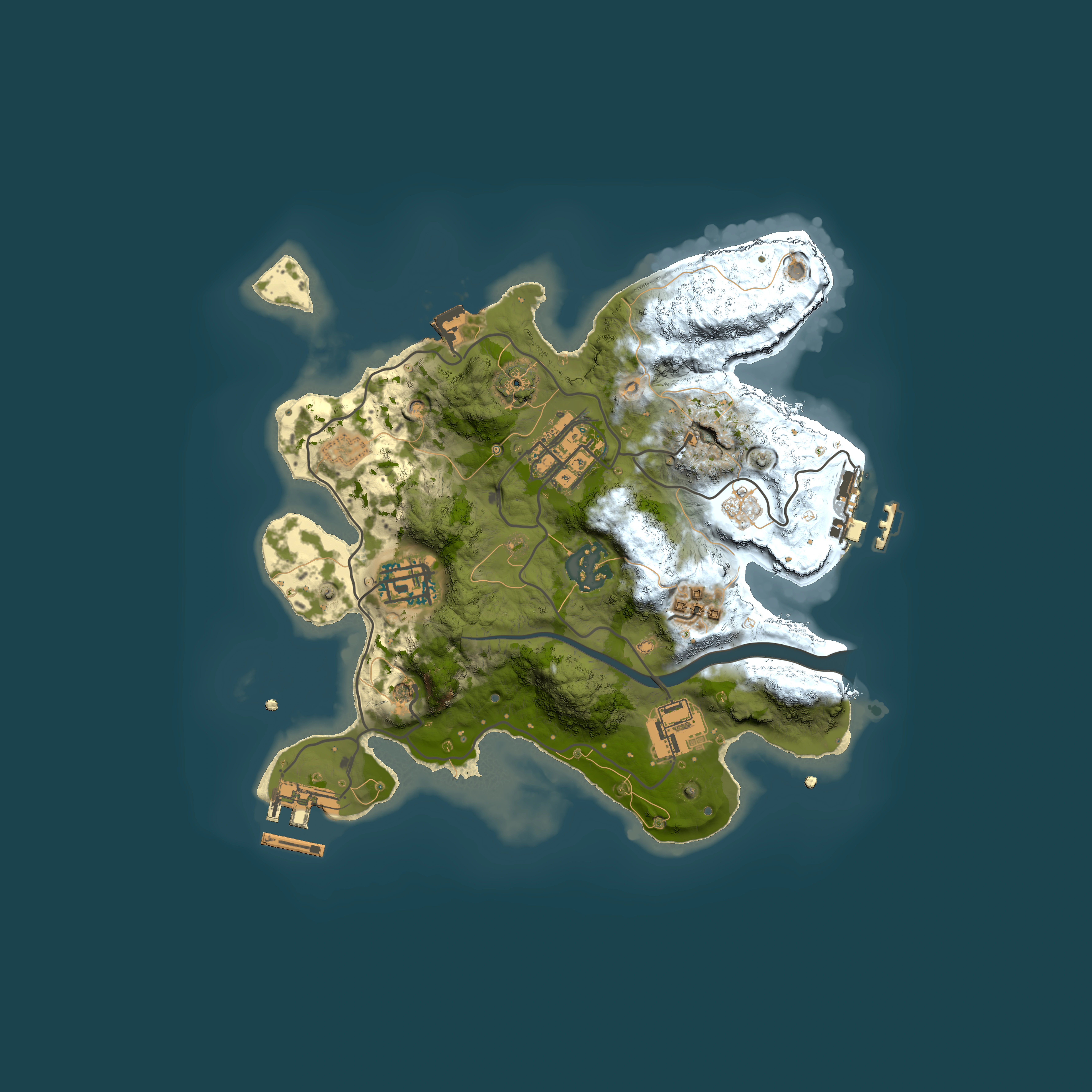 Full top-down render of Rust map seed 484884788, 2500x2500m
