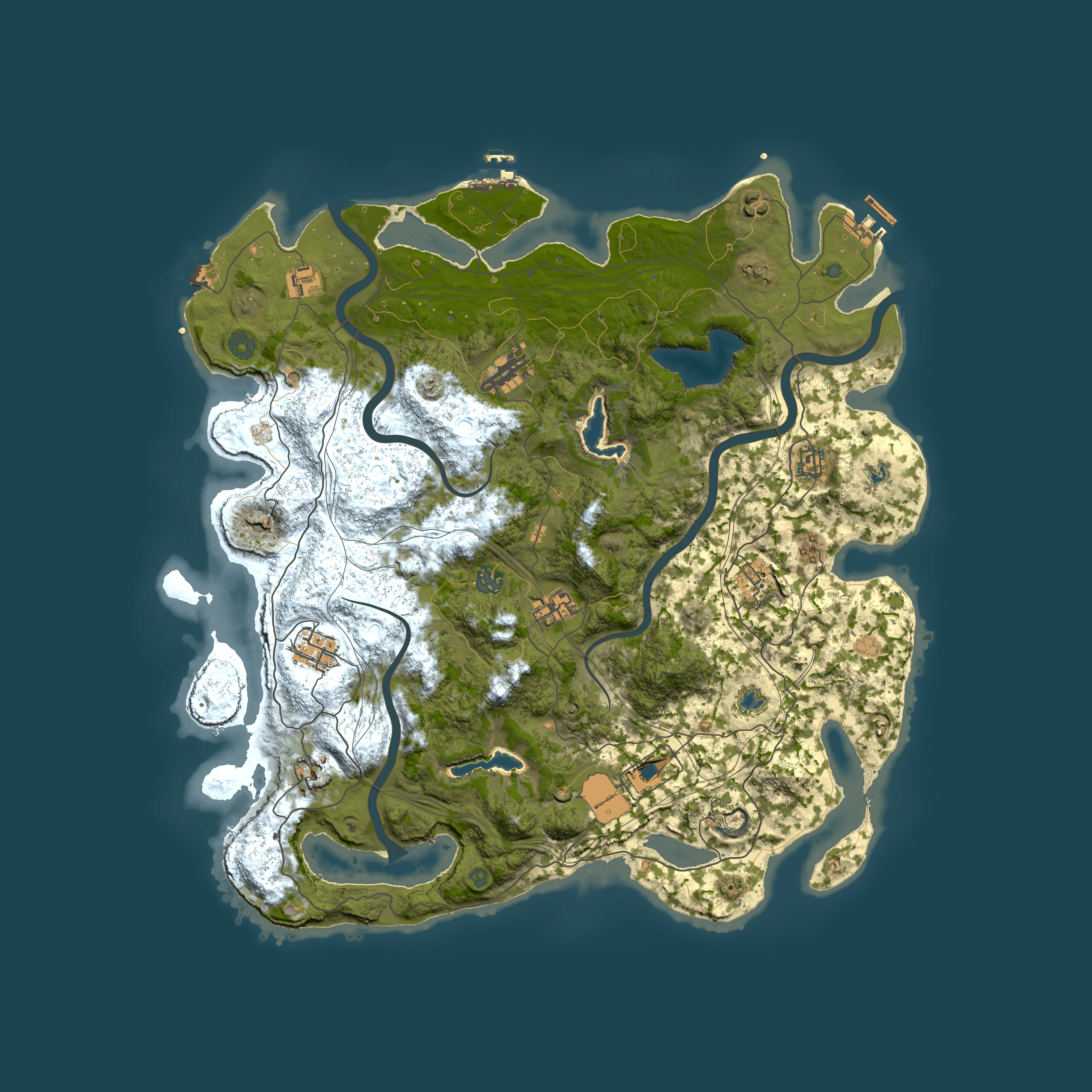 Full top-down render of Rust map seed 1548525785, 4500x4500m
