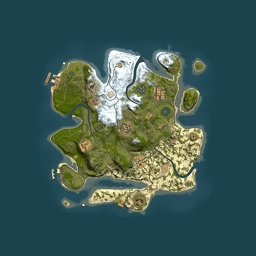 Rust map seed 1389384099, 3000x3000m top-down preview