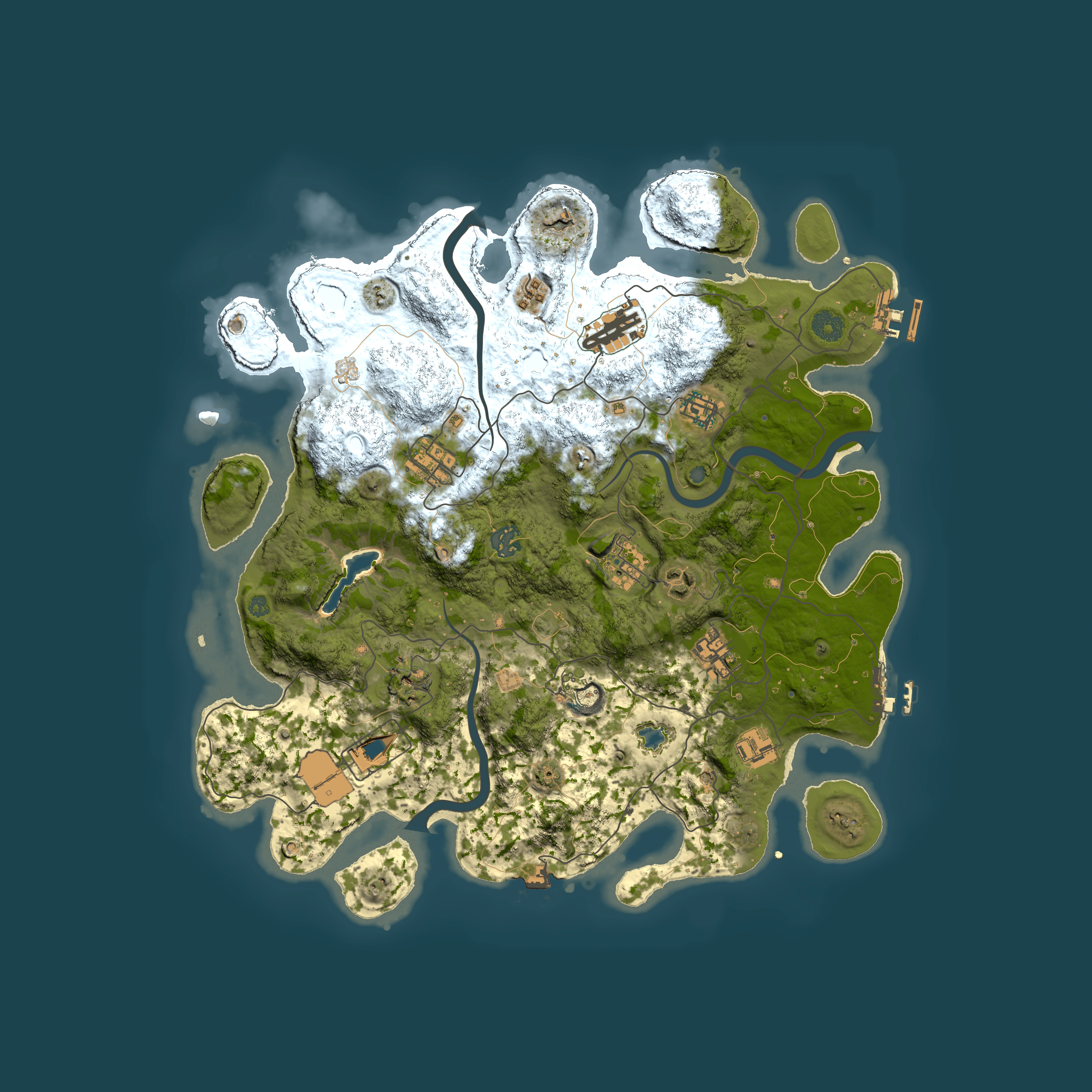Full top-down render of Rust map seed 1608041441, 4000x4000m