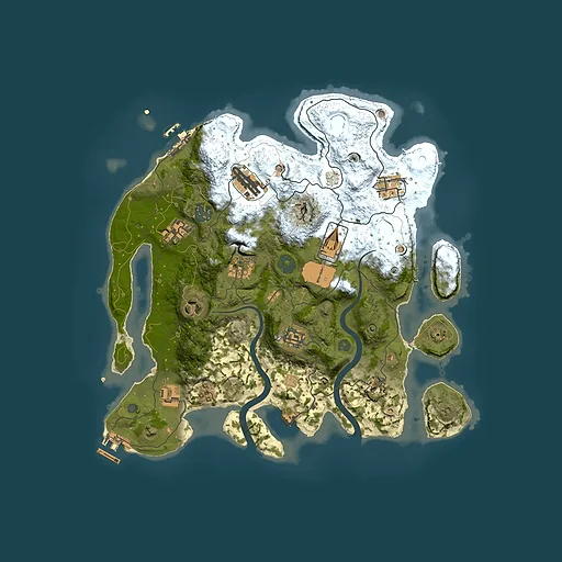 Rust map seed 249798109, 3500x3500m top-down preview
