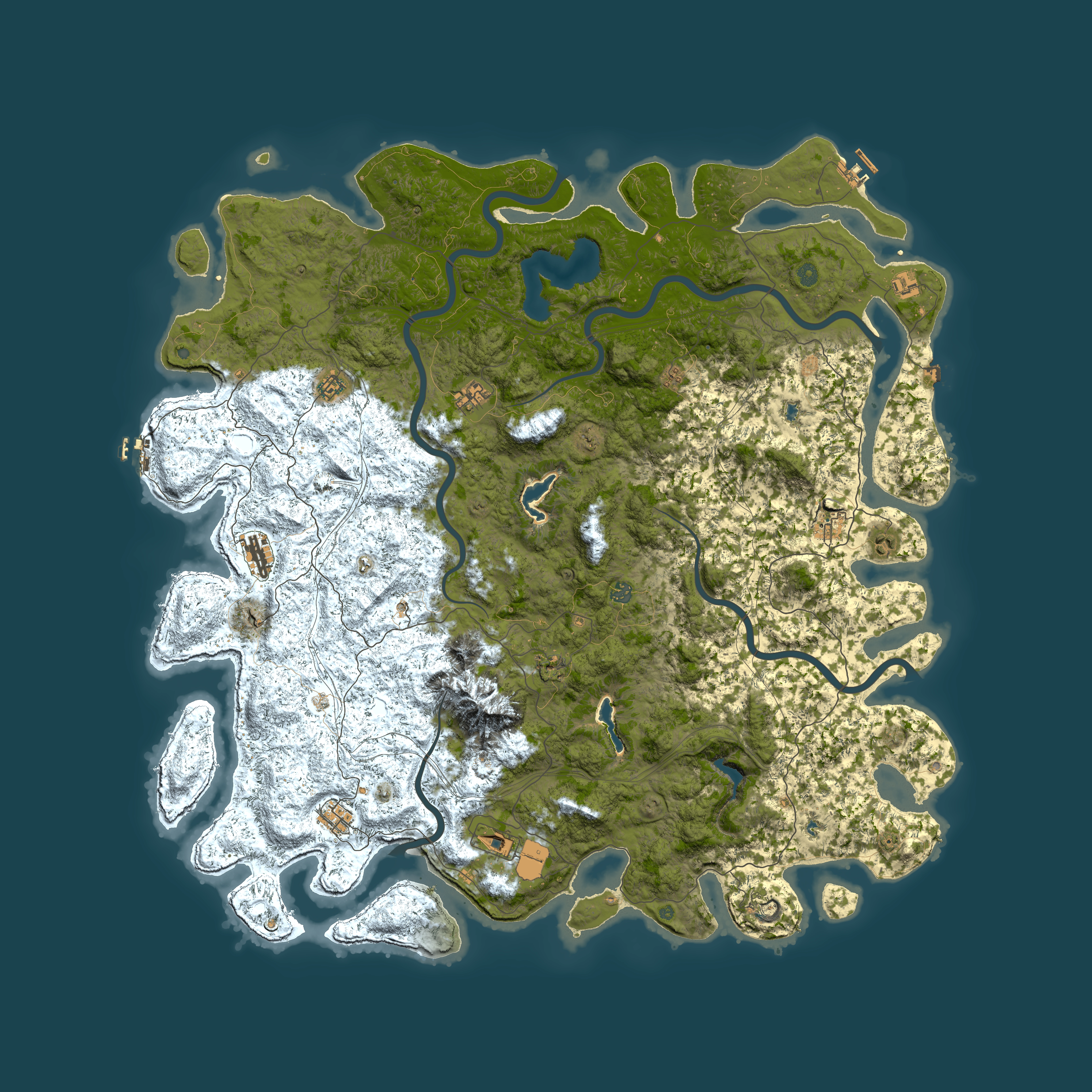Full top-down render of Rust map seed 429495106, 6000x6000m